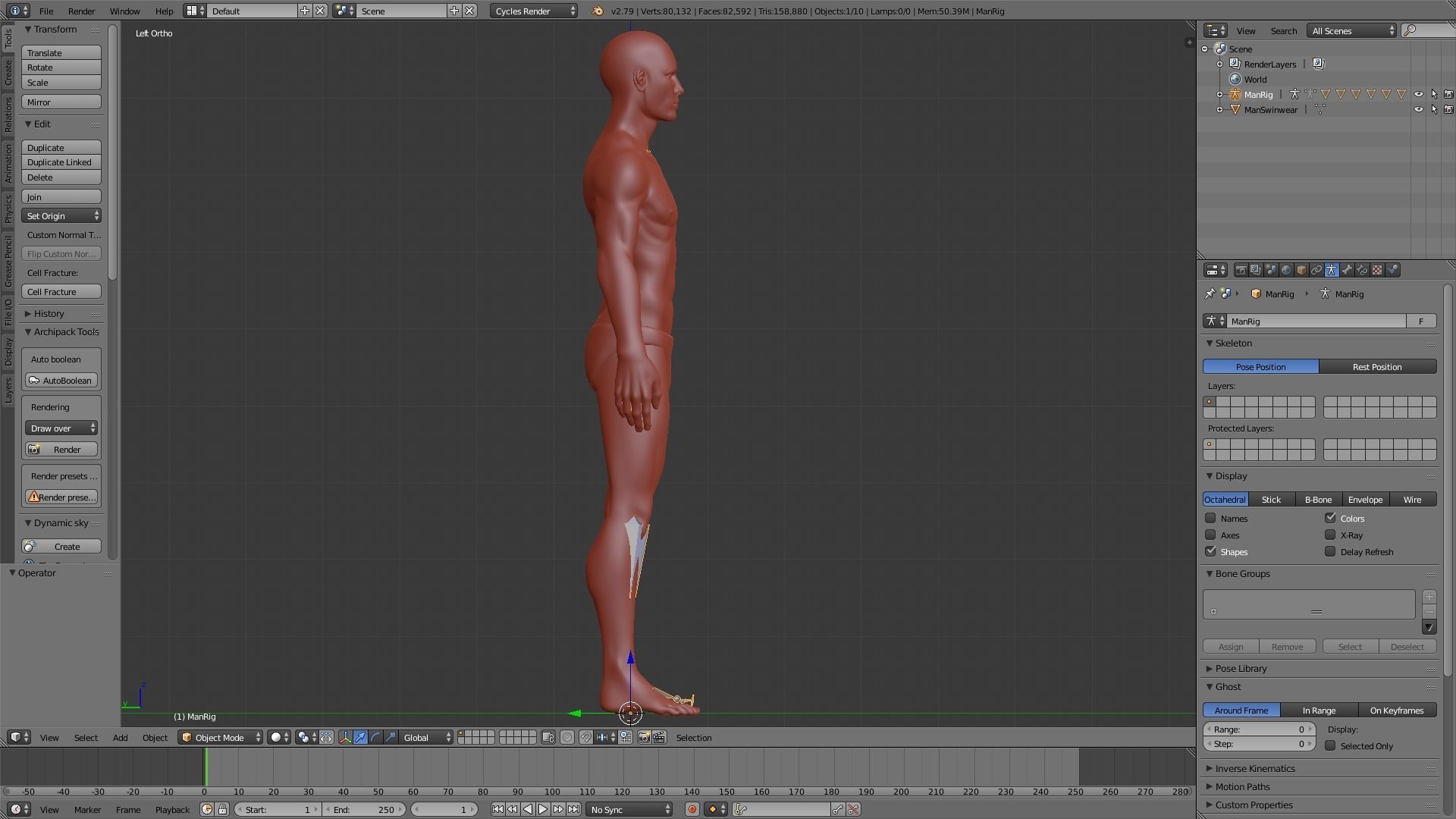 Realistic Human Basemesh - UVMapped - Rigged Low-poly 3D model_24