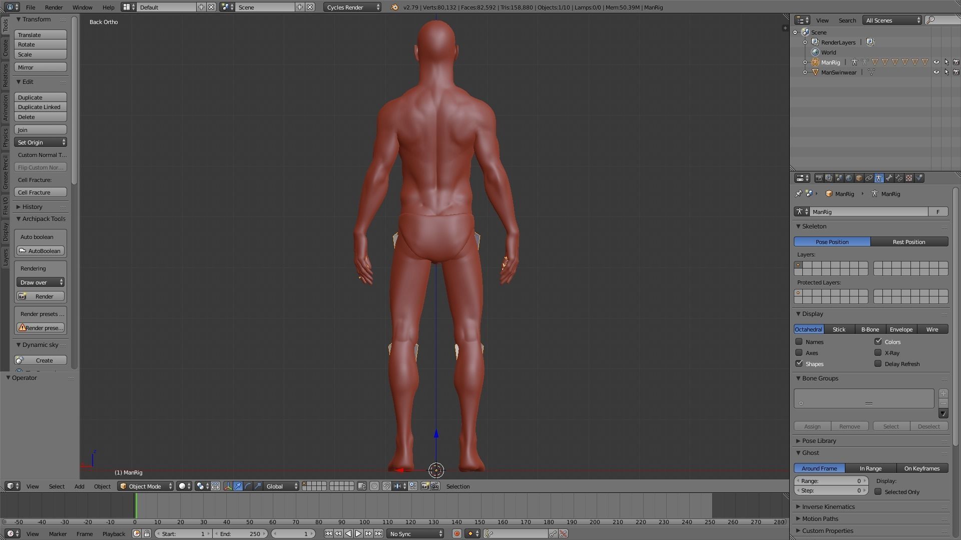 Realistic Human Basemesh - UVMapped - Rigged Low-poly 3D model_25