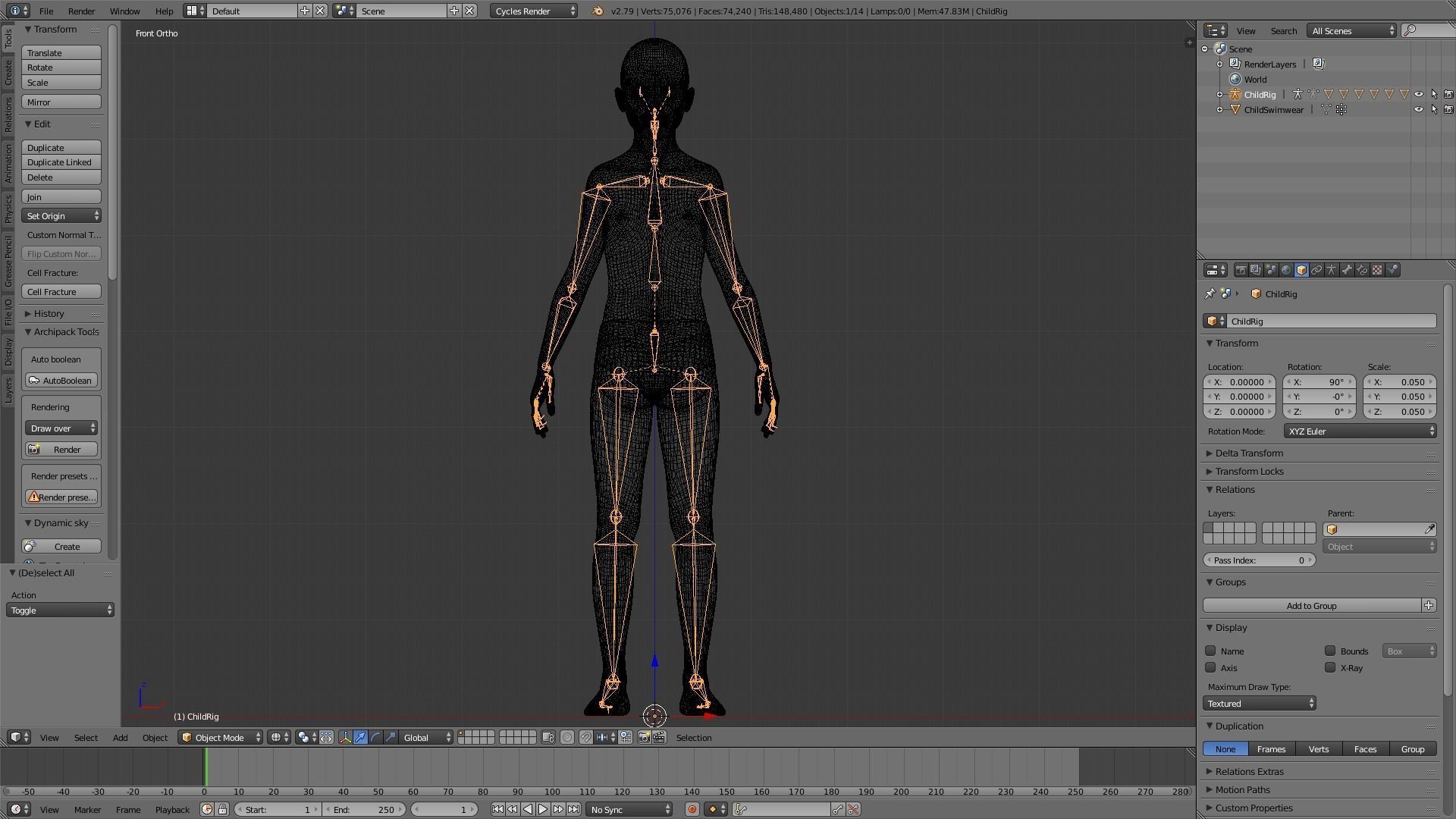 Realistic Human Basemesh - UVMapped - Rigged Low-poly 3D model_42