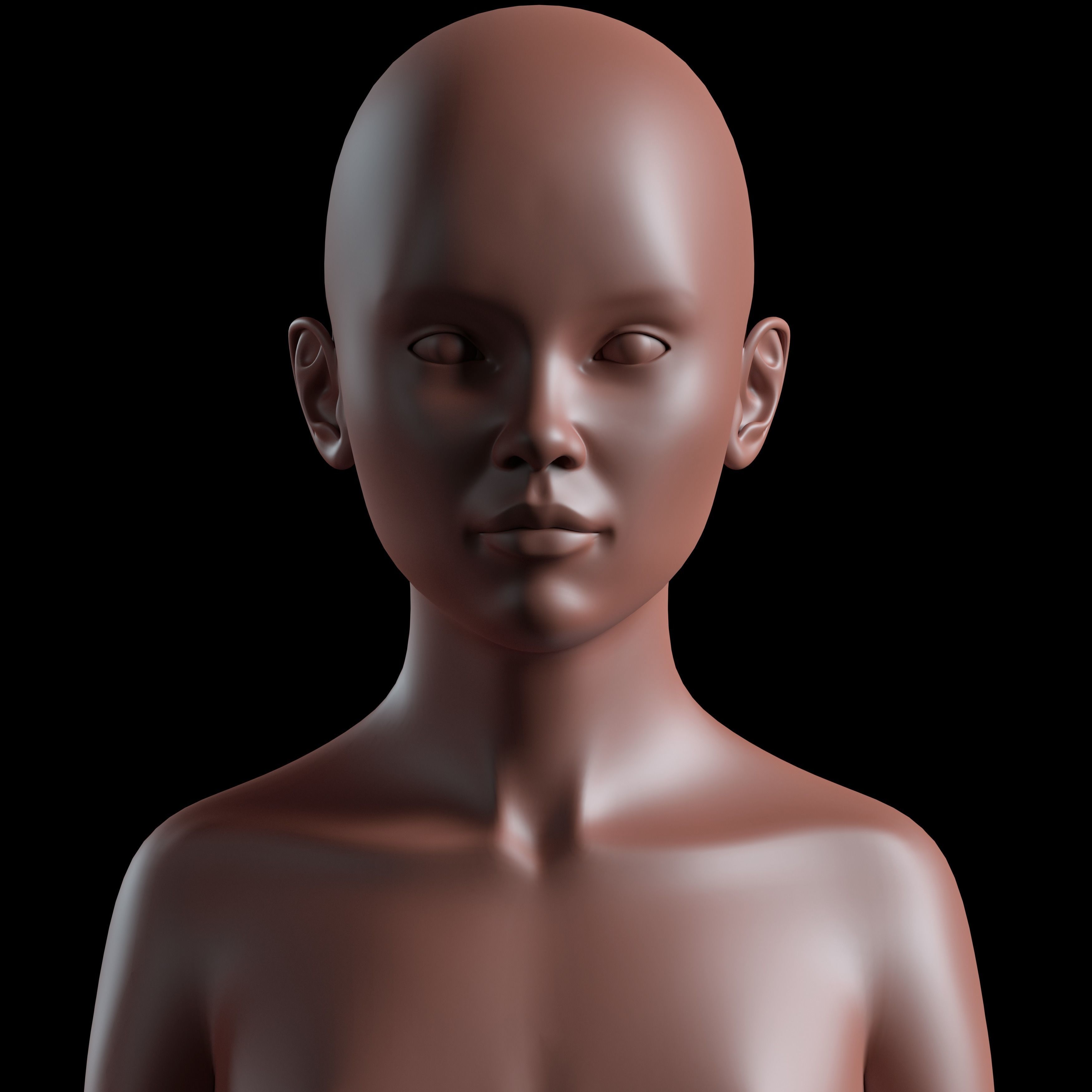 Realistic Human Basemesh - UVMapped - Rigged Low-poly 3D model_16