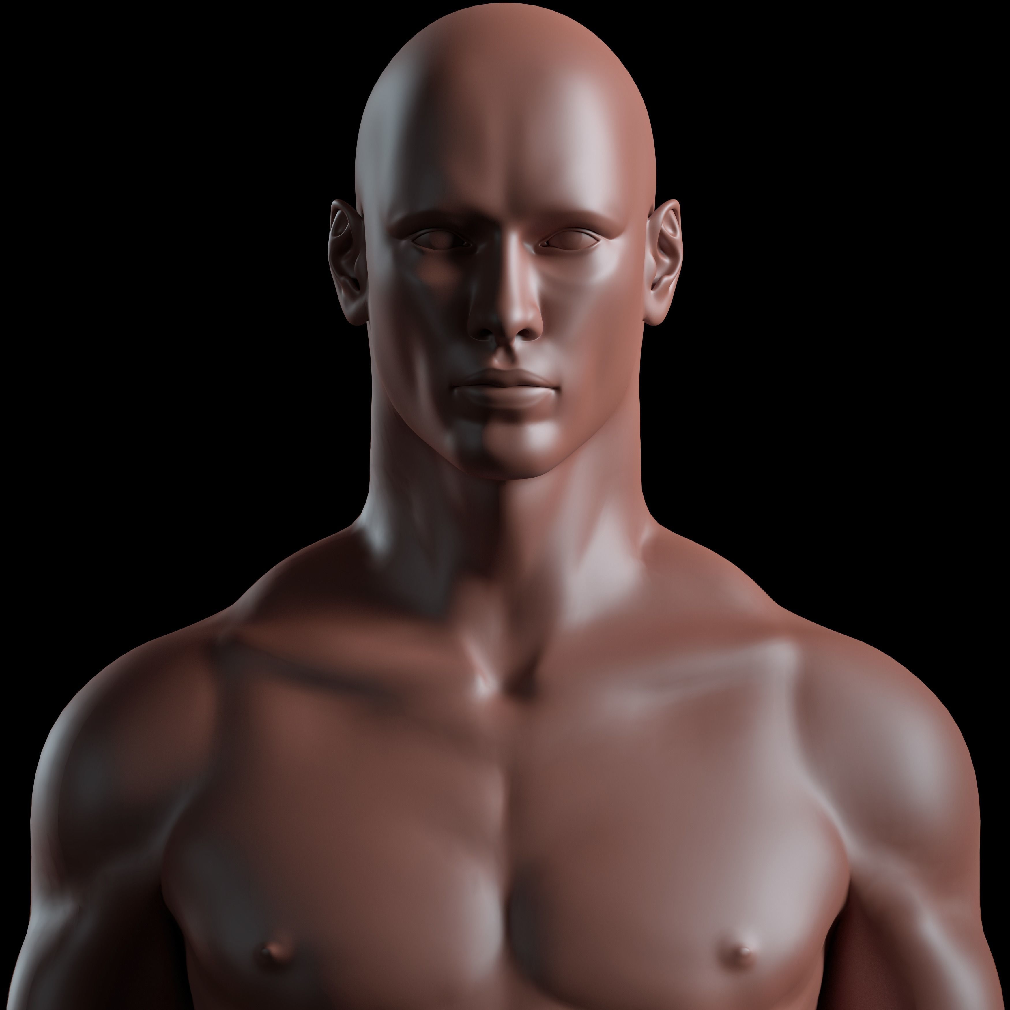 Realistic Human Basemesh - UVMapped - Rigged Low-poly 3D model_6
