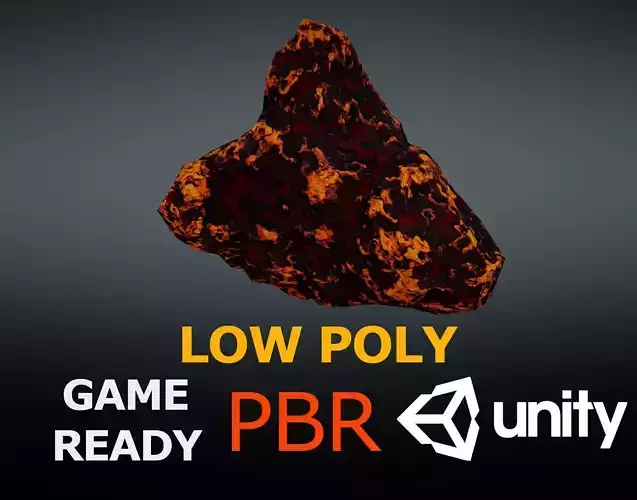 Asteroid rock Low-poly 3D model