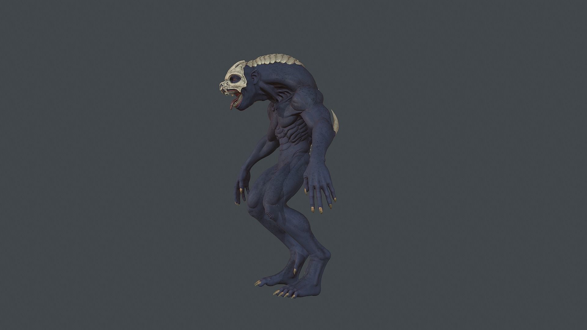 Monster humanoid creature Low-poly 3D model_3