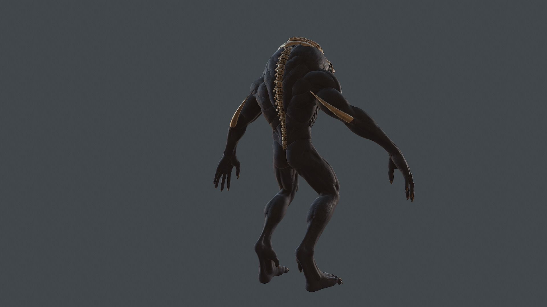Monster humanoid creature Low-poly 3D model_4