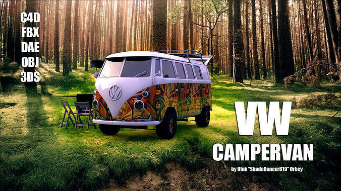 VW Camping Bus 3D model