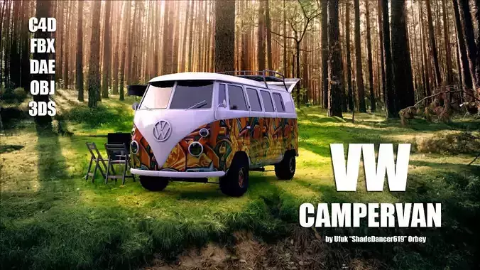 VW Camping Bus 3D model