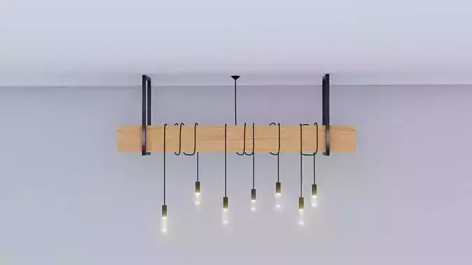 Industrial lamp - chandelier light 3D model