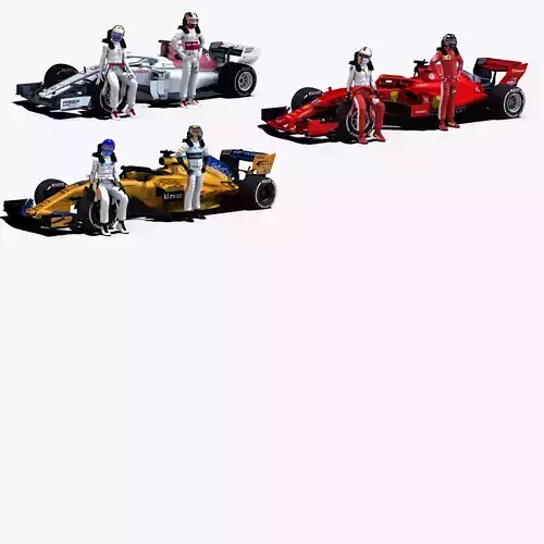 Formula 1 2018 Pack 1 Low-poly 3D model