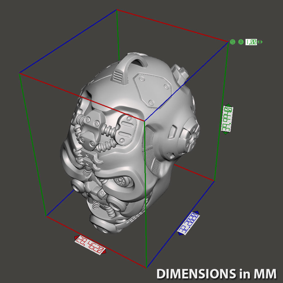 Skull pendant jewelry Robotic vol1 3D print model_7