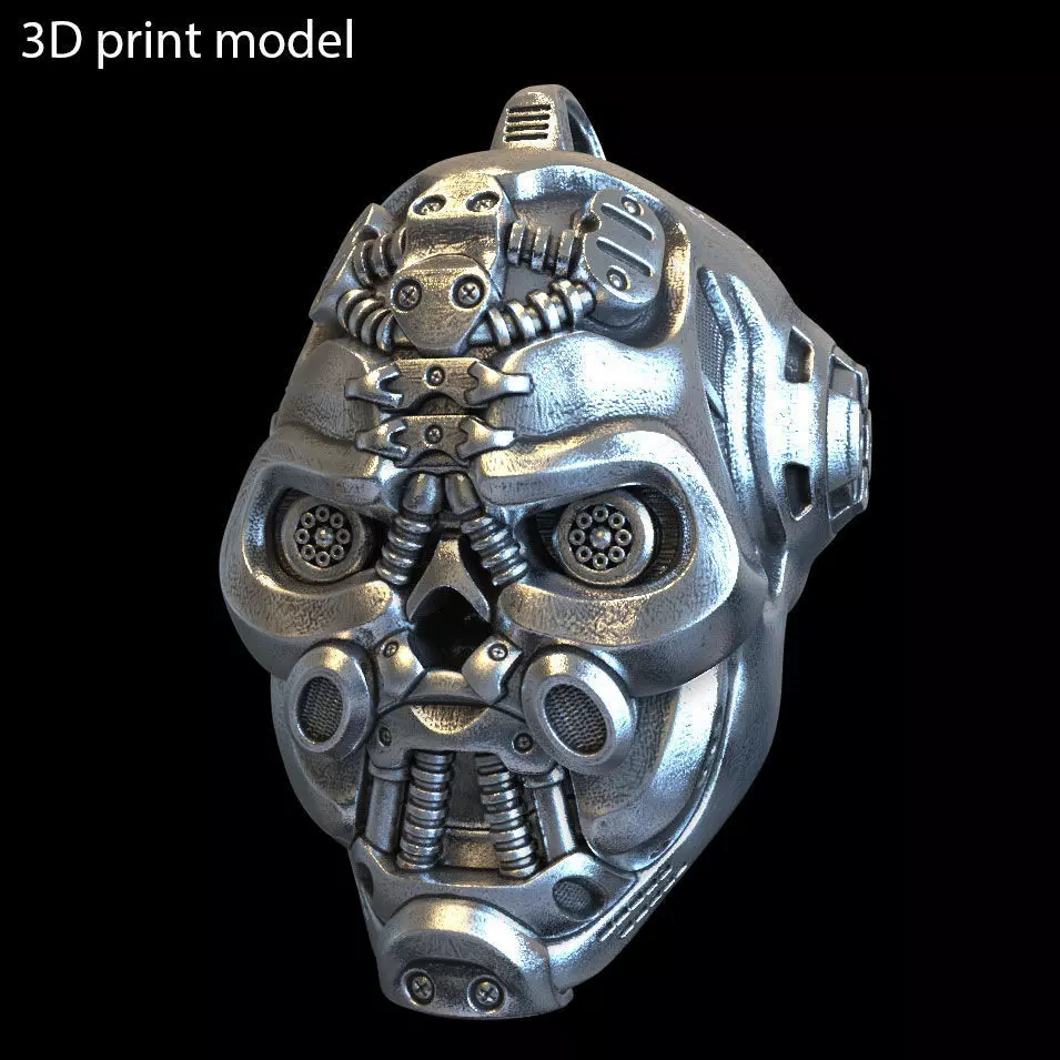 Skull pendant jewelry Robotic vol1 3D print model_0