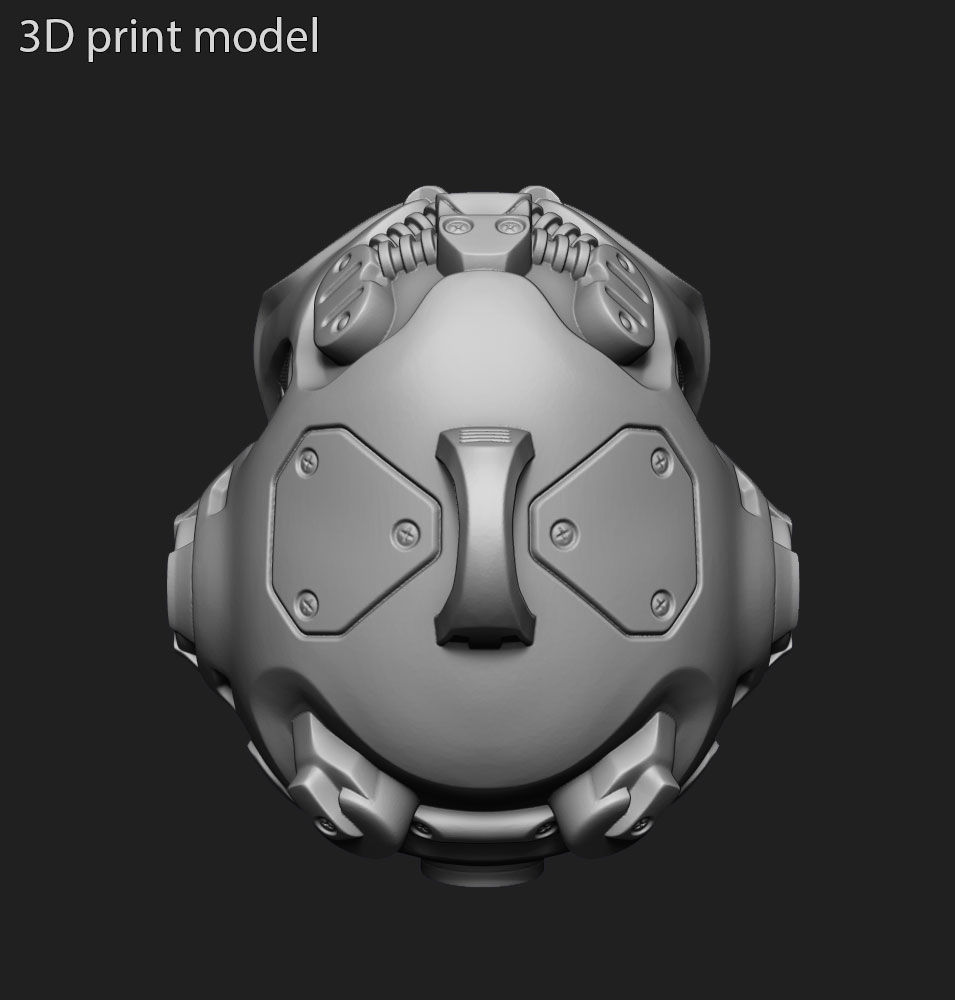 Skull pendant jewelry Robotic vol1 3D print model_8