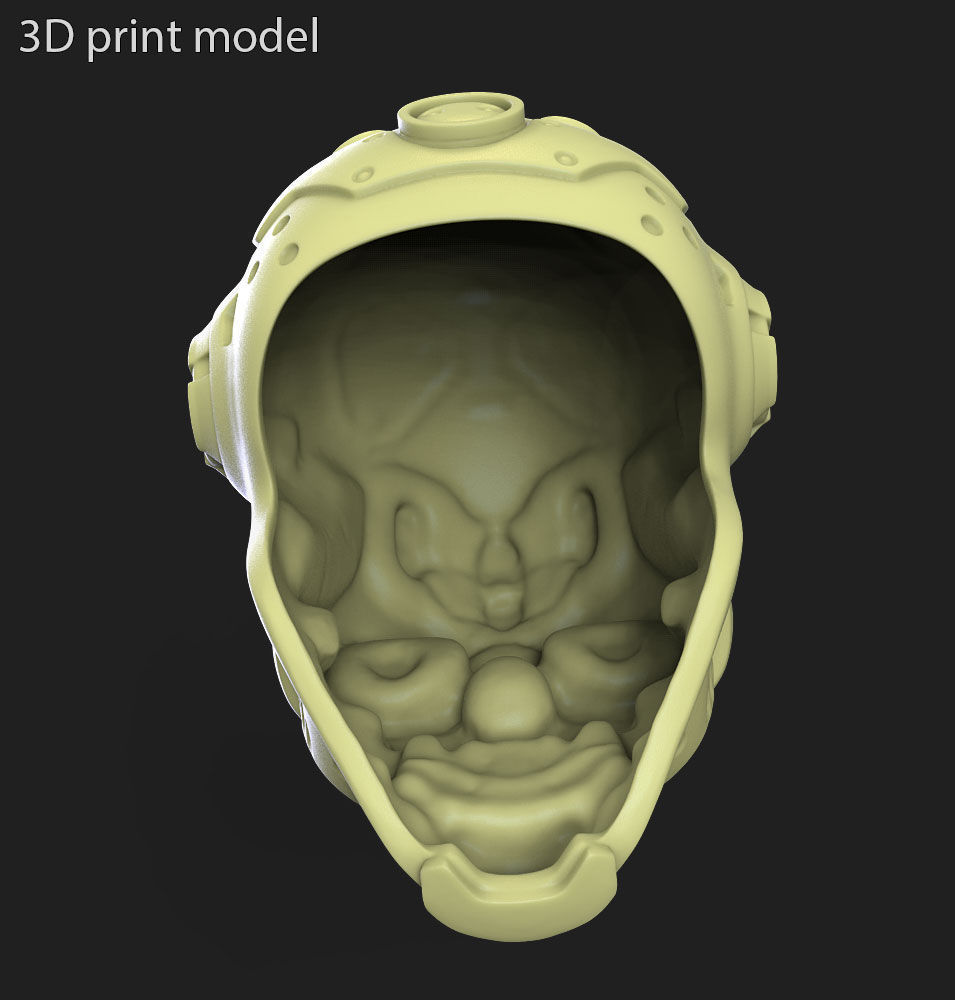 Skull pendant jewelry Robotic vol1 3D print model_9
