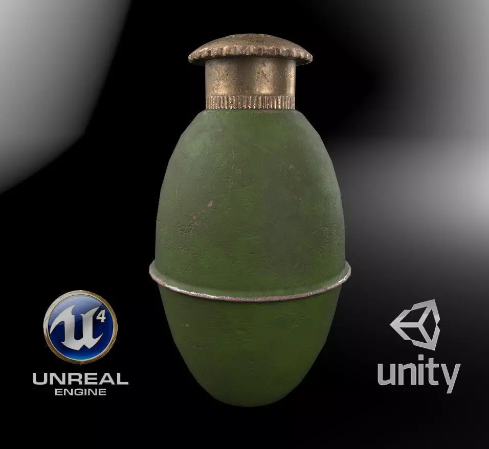 Yugoslavian grenade M38 Low-poly 3D model_0