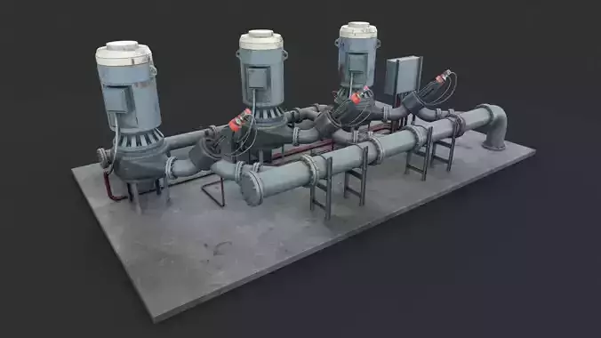 Machinery device Pump station 3D model