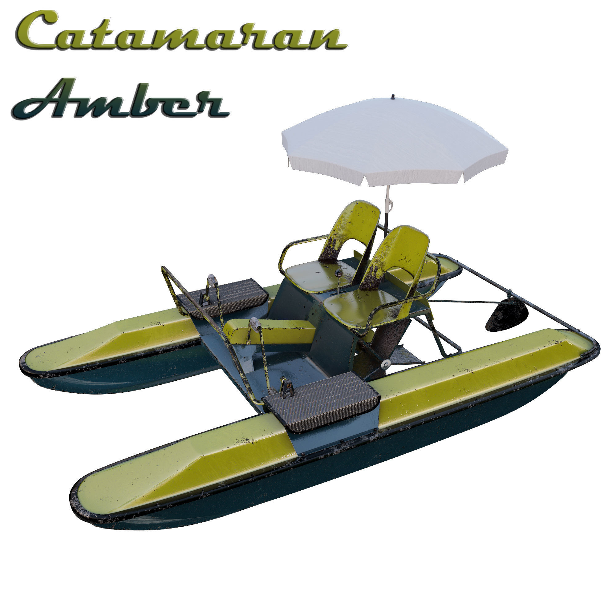 Catamaran Yantar Water bicycle model 3D model_0