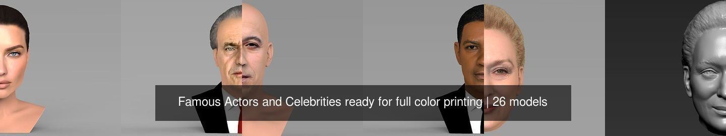 Famous Actors and Celebrities ready for full color printing 3D Model Collection_5