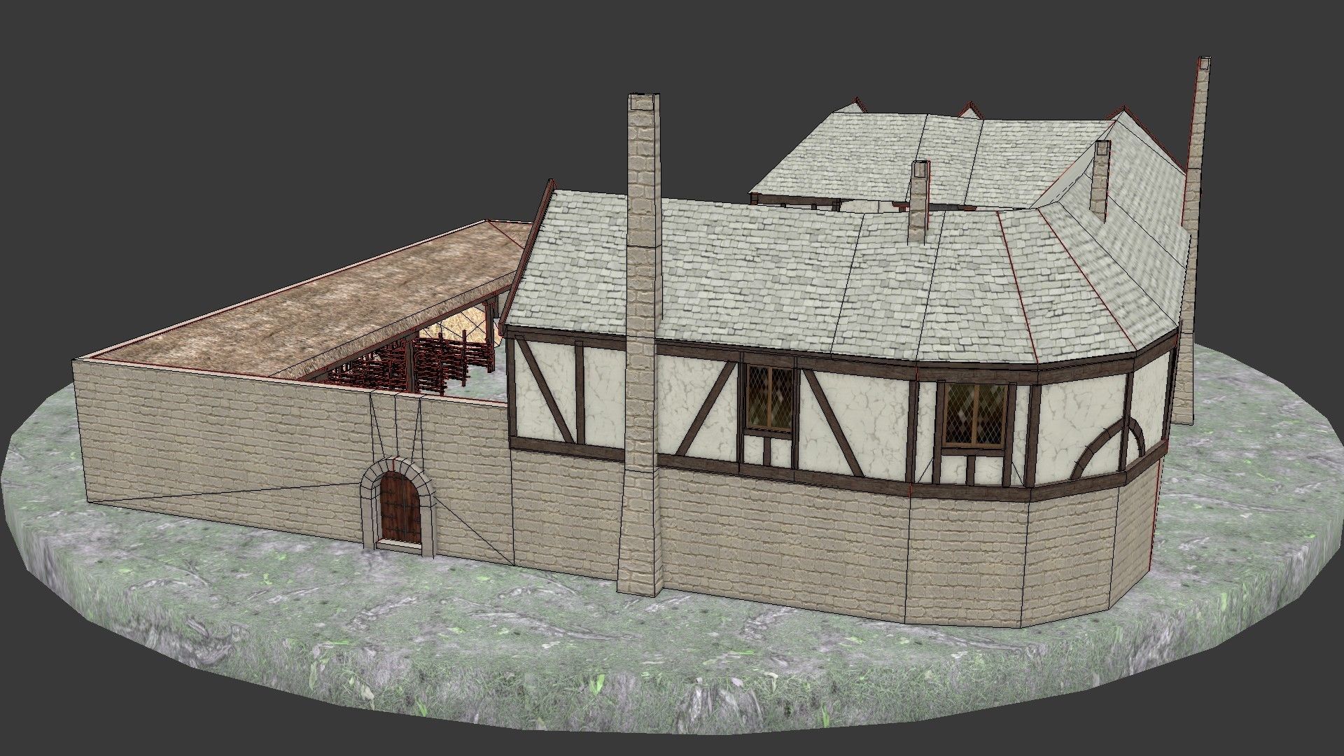 Medieval Inn The Blue Rabbit Free low-poly 3D model_23