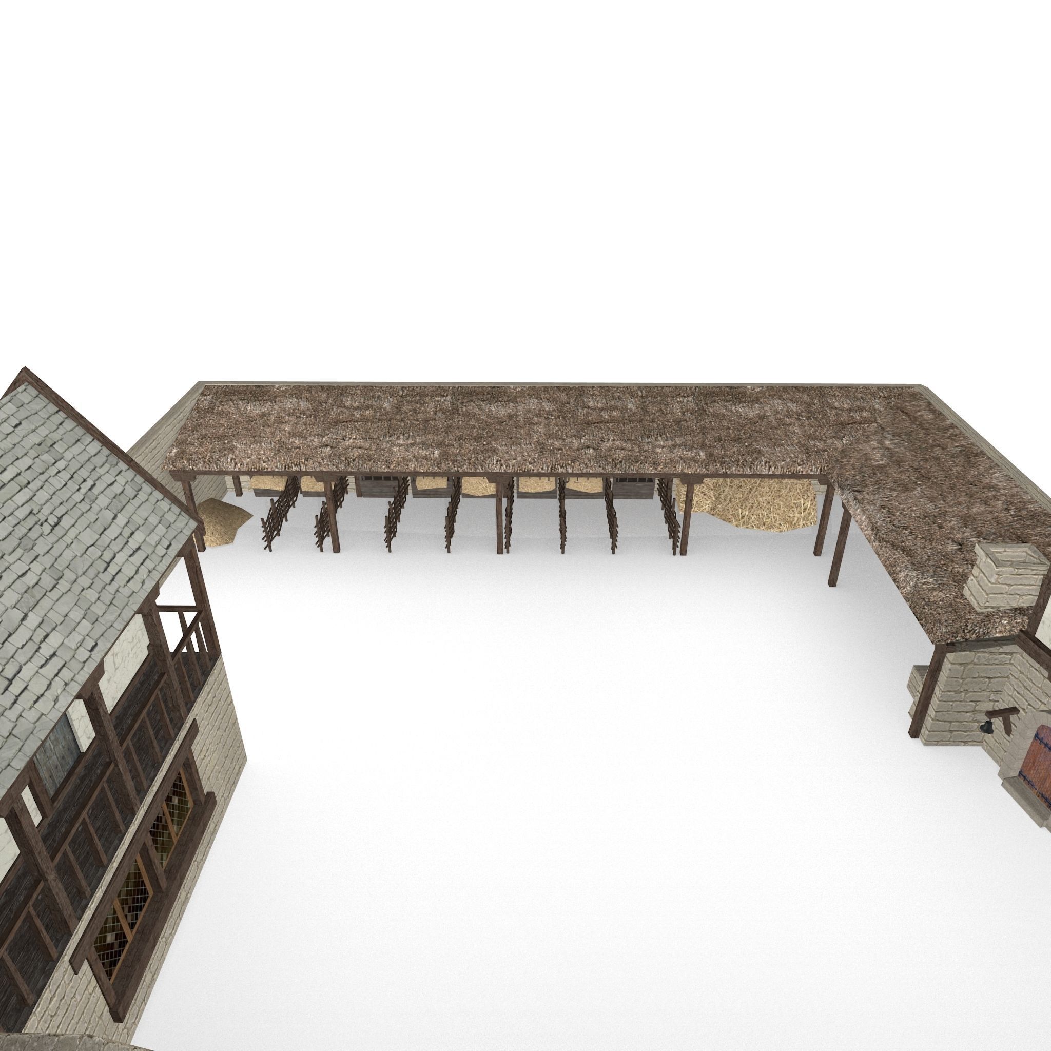 Medieval Inn The Blue Rabbit Free low-poly 3D model_7