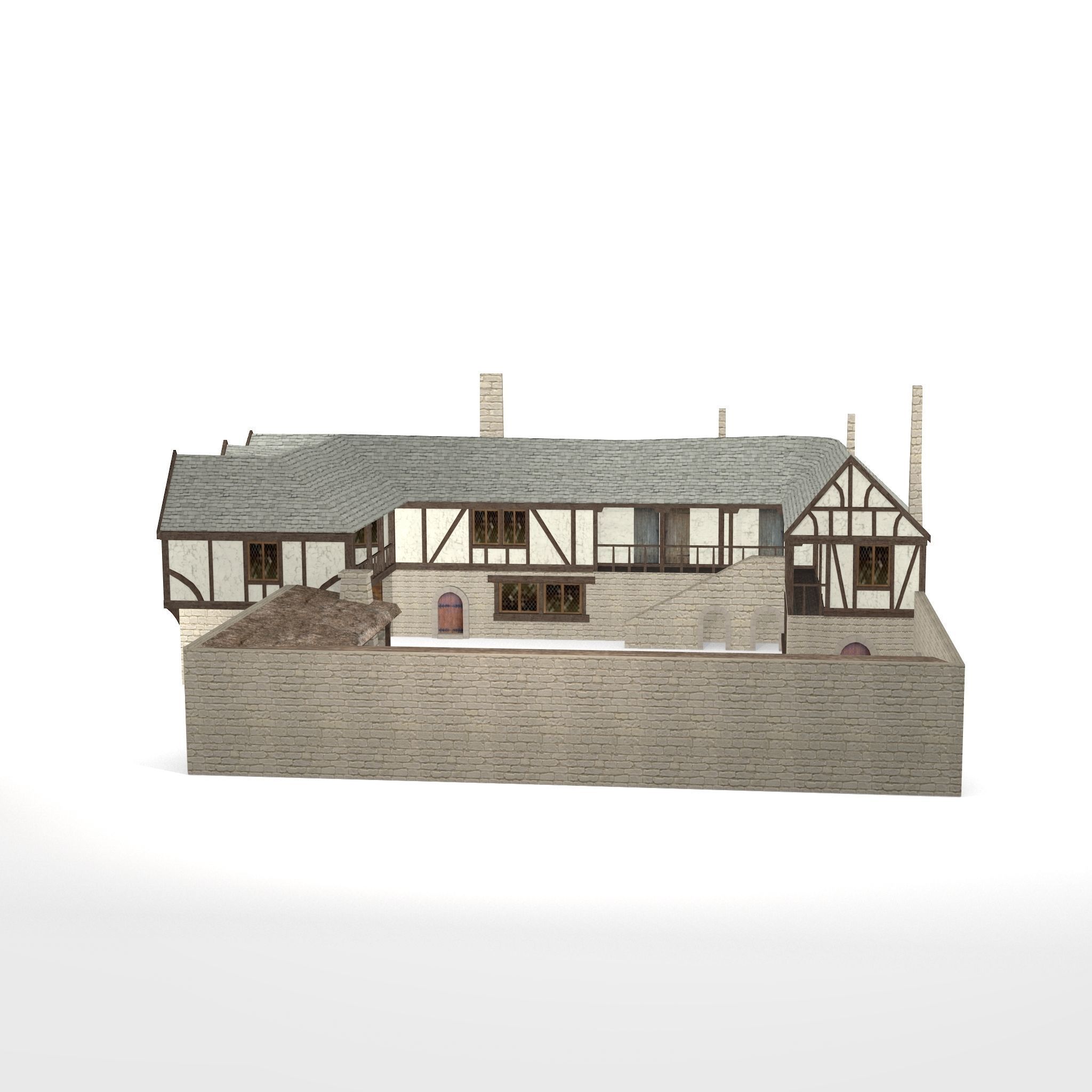 Medieval Inn The Blue Rabbit Free low-poly 3D model_2