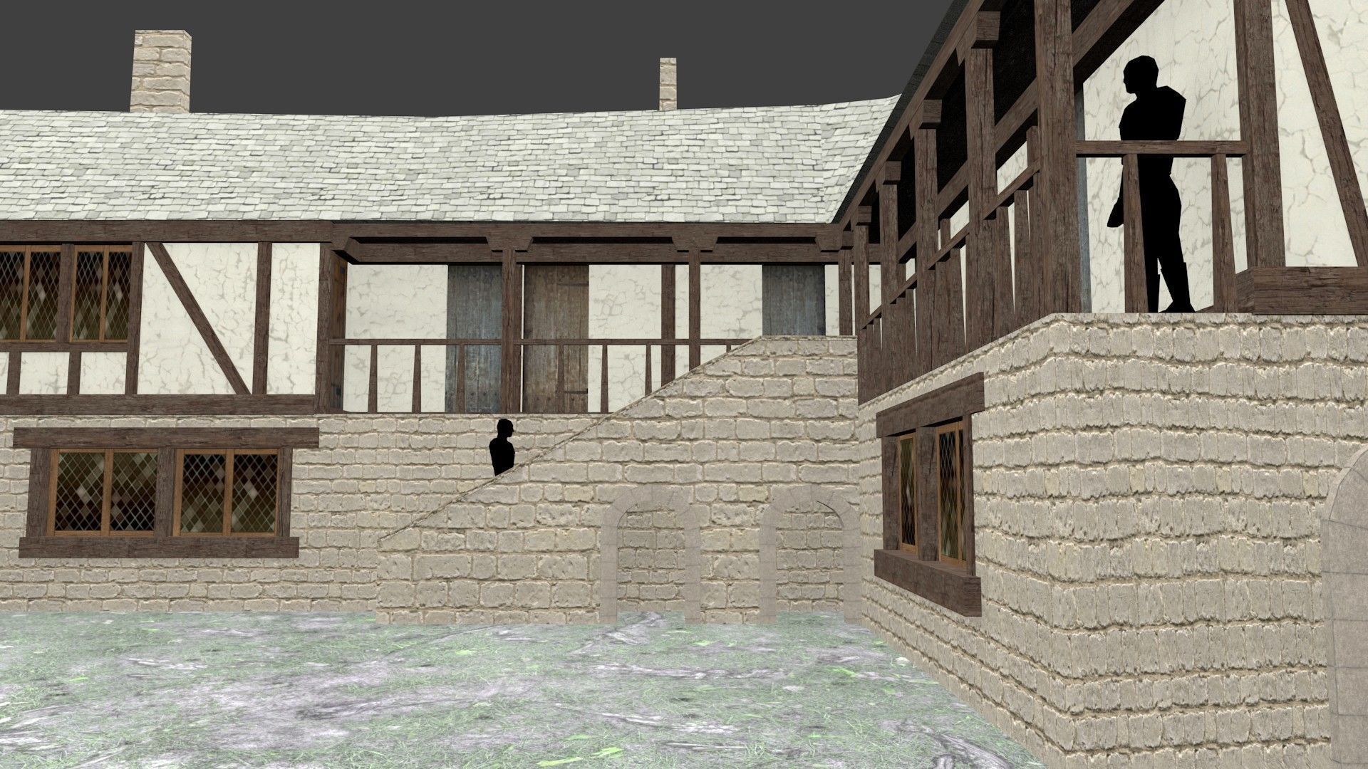 Medieval Inn The Blue Rabbit Free low-poly 3D model_26