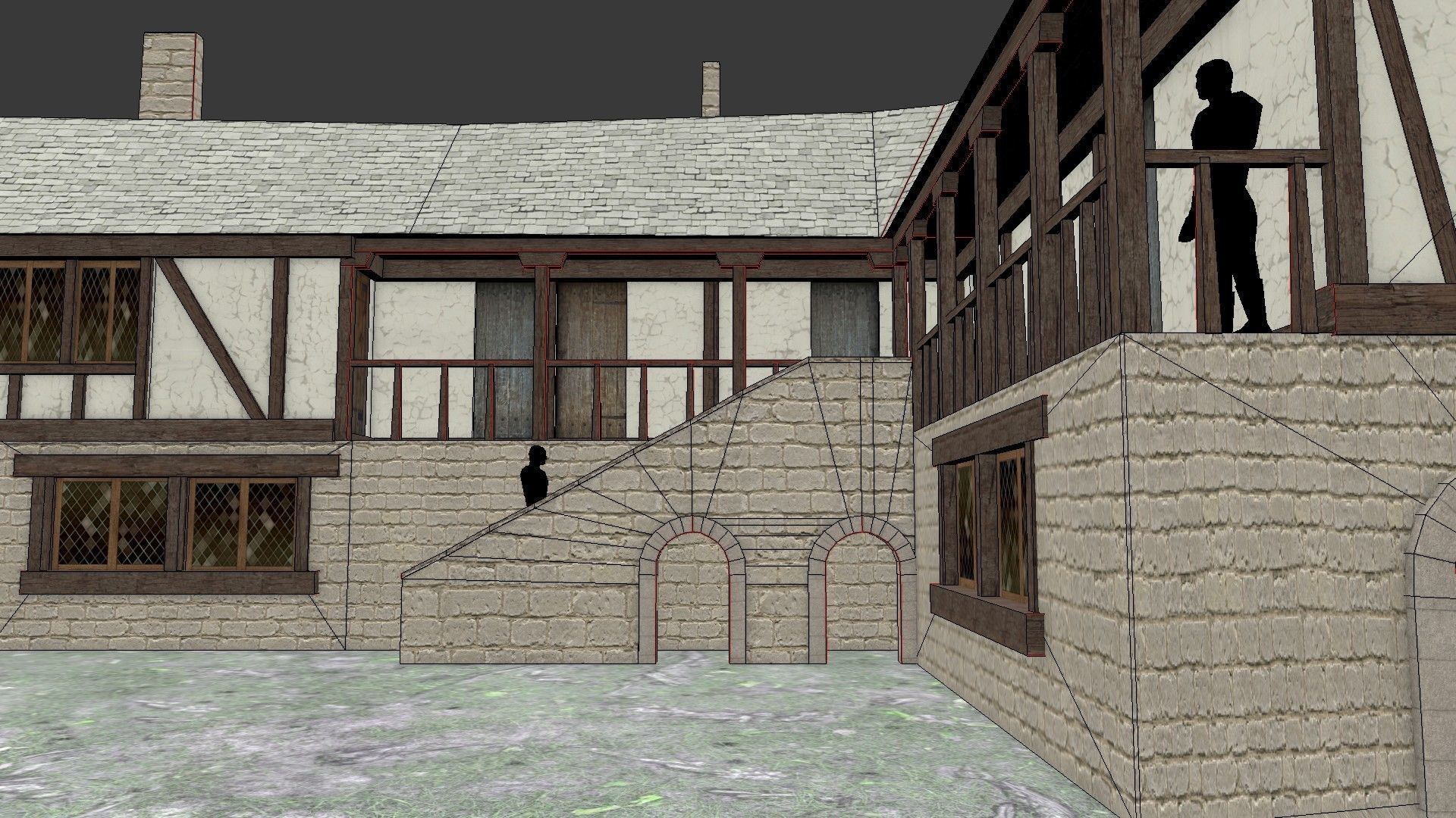 Medieval Inn The Blue Rabbit Free low-poly 3D model_27