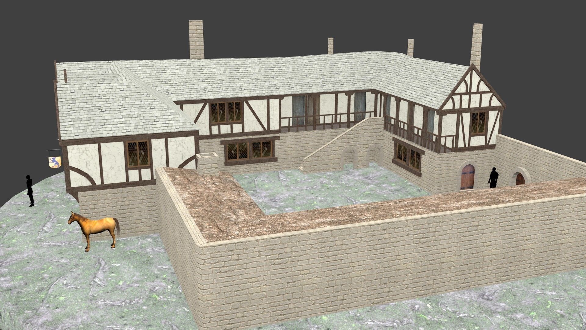 Medieval Inn The Blue Rabbit Free low-poly 3D model_14