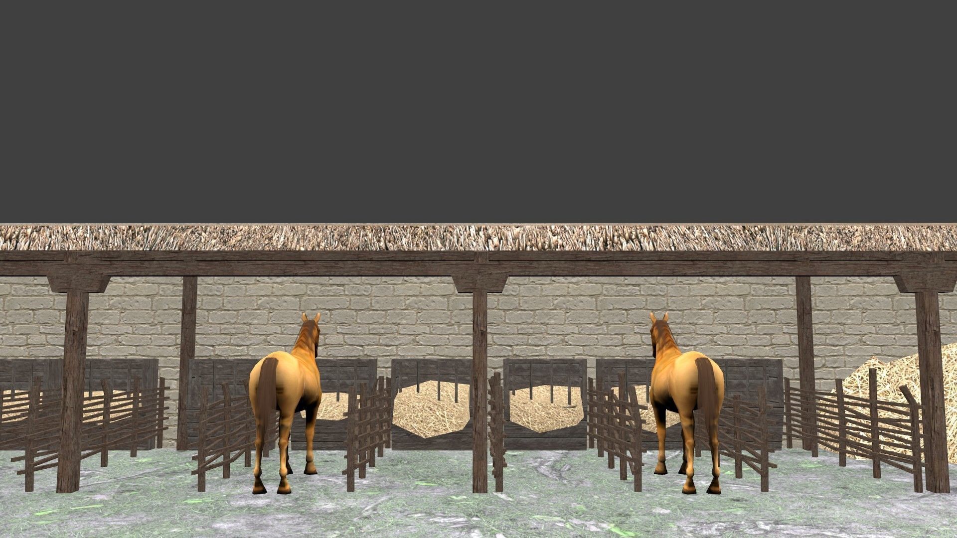 Medieval Inn The Blue Rabbit Free low-poly 3D model_30