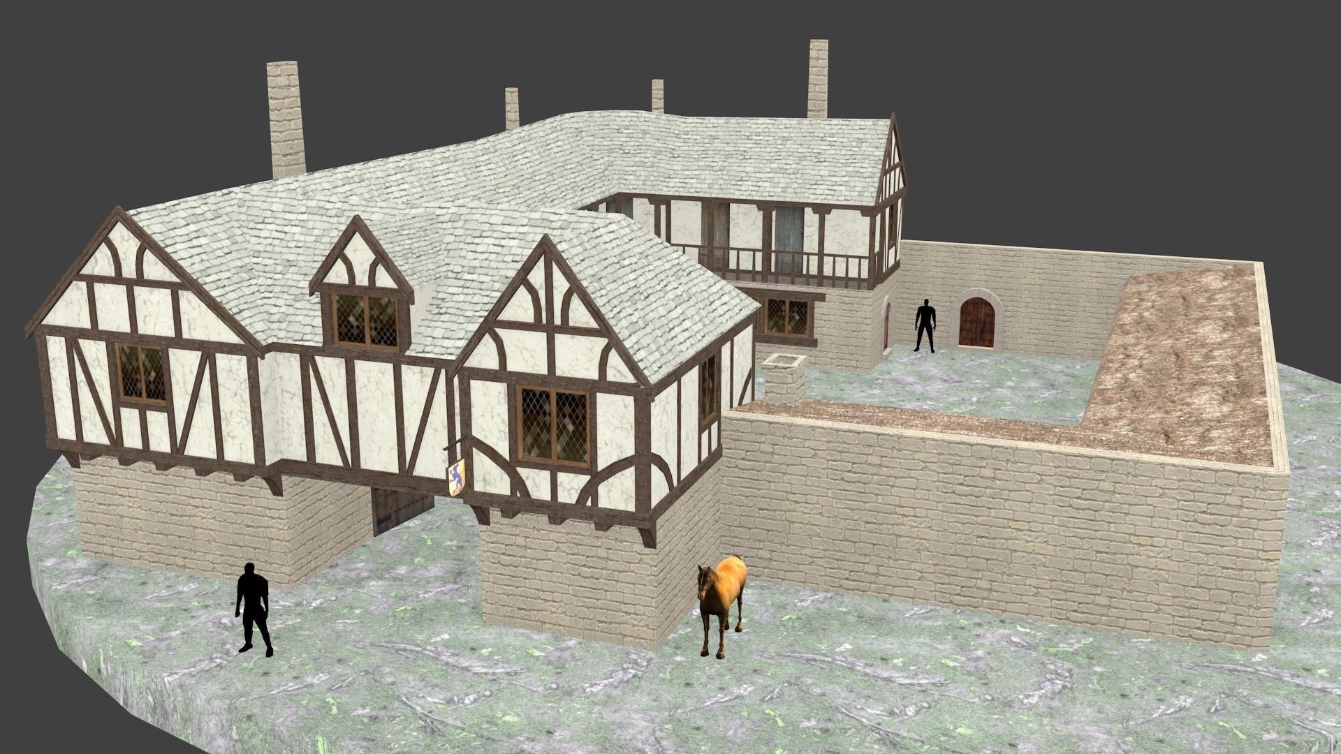 Medieval Inn The Blue Rabbit Free low-poly 3D model_16