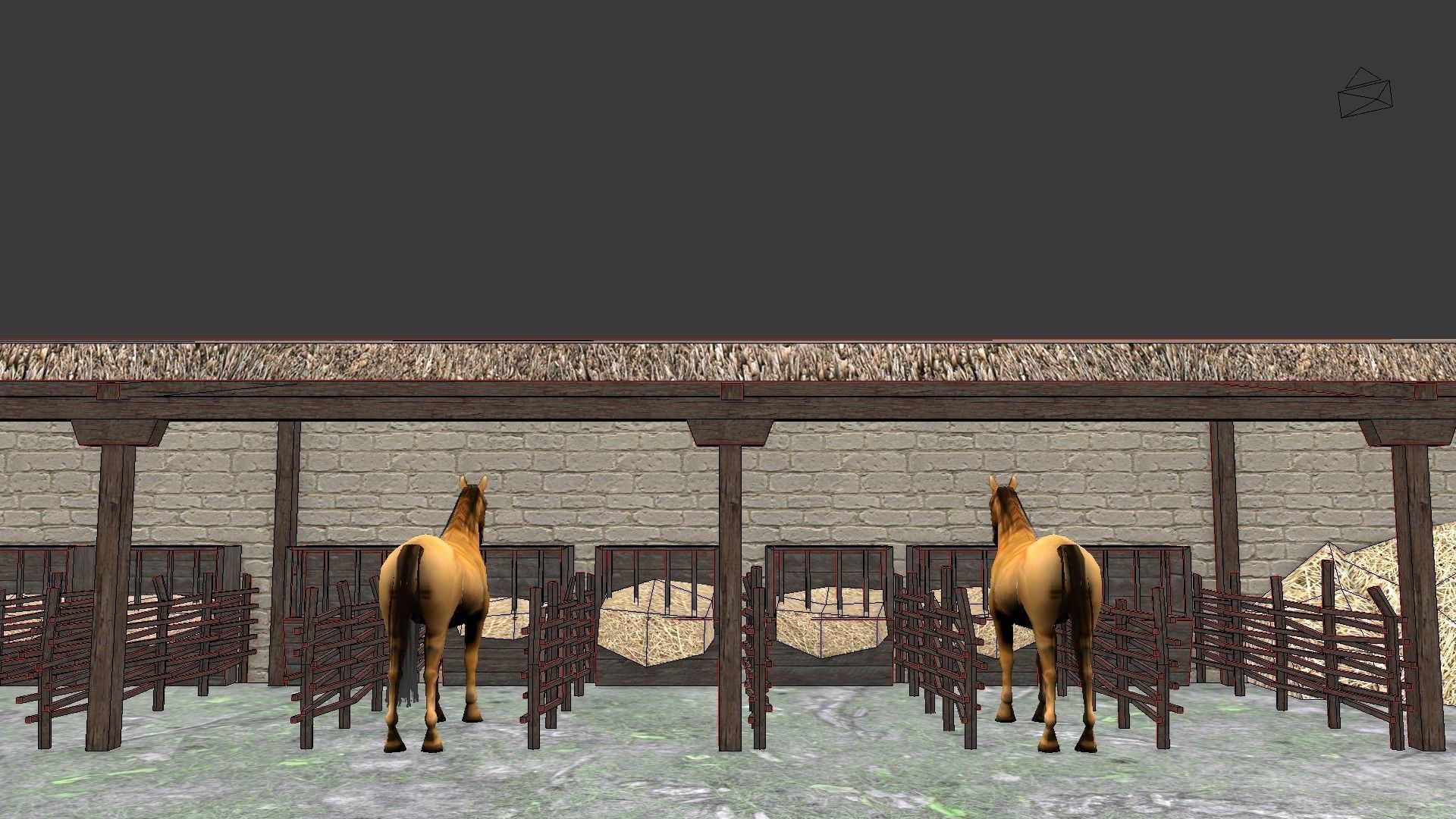 Medieval Inn The Blue Rabbit Free low-poly 3D model_31