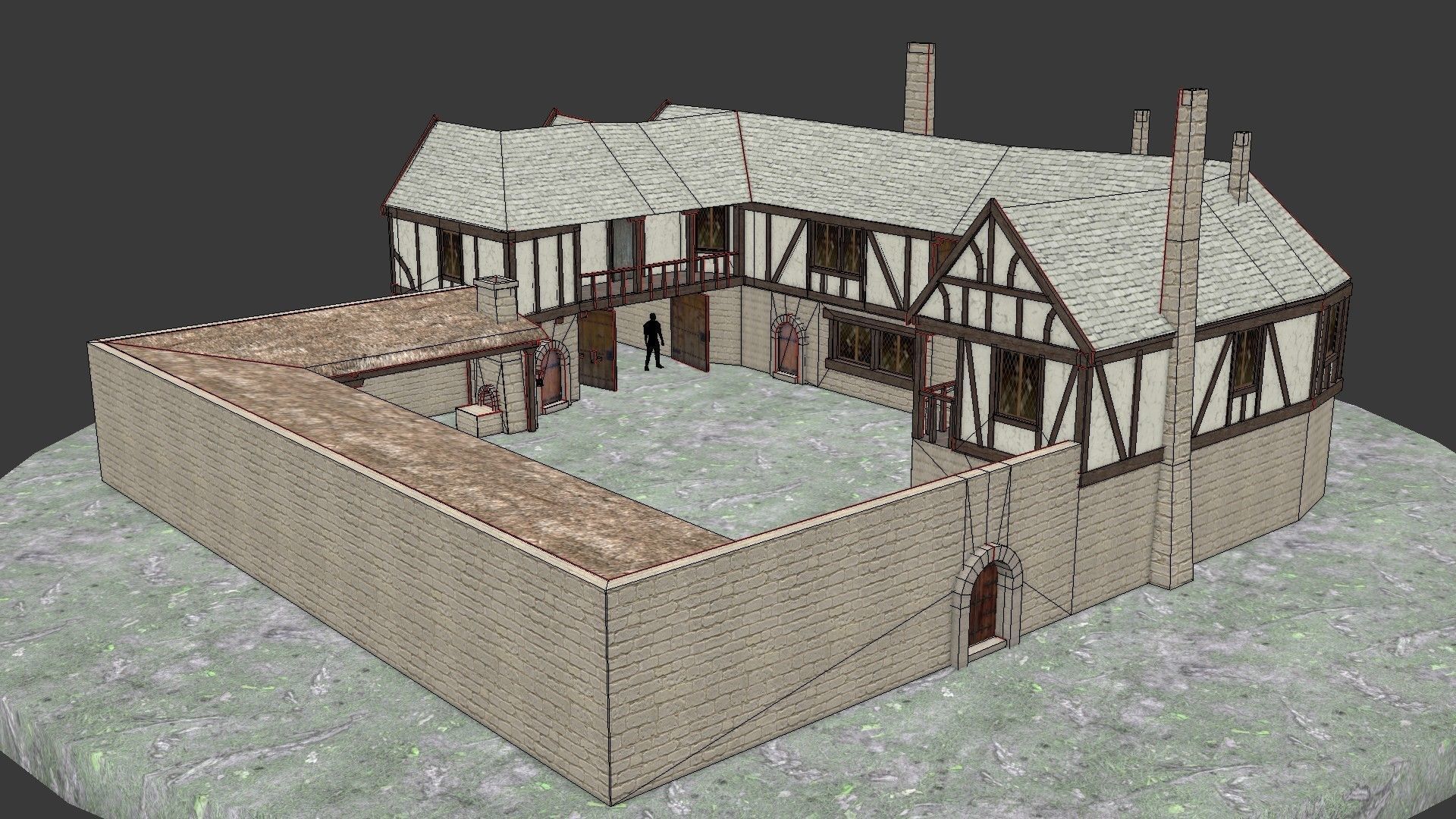 Medieval Inn The Blue Rabbit Free low-poly 3D model_11
