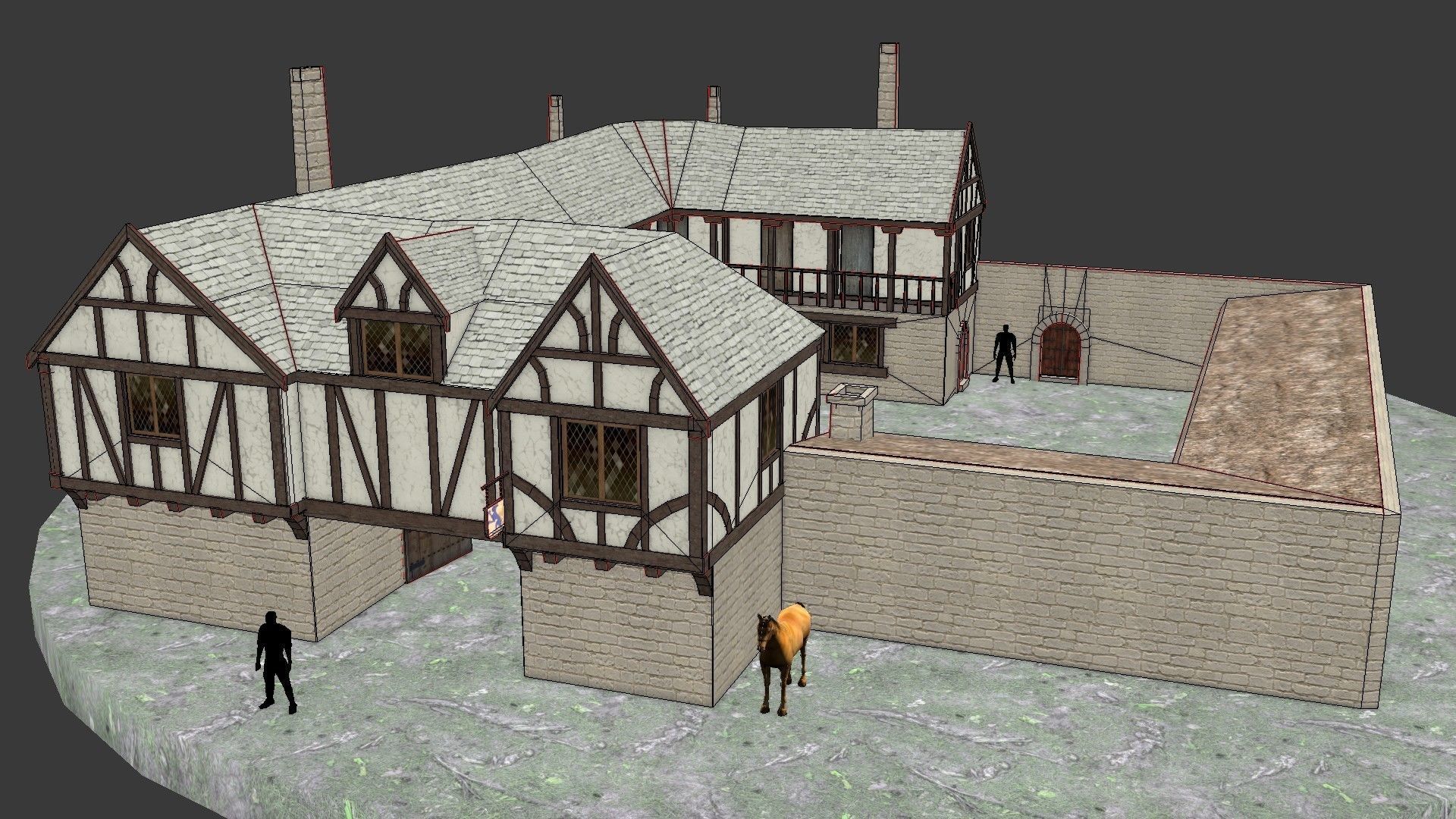 Medieval Inn The Blue Rabbit Free low-poly 3D model_17