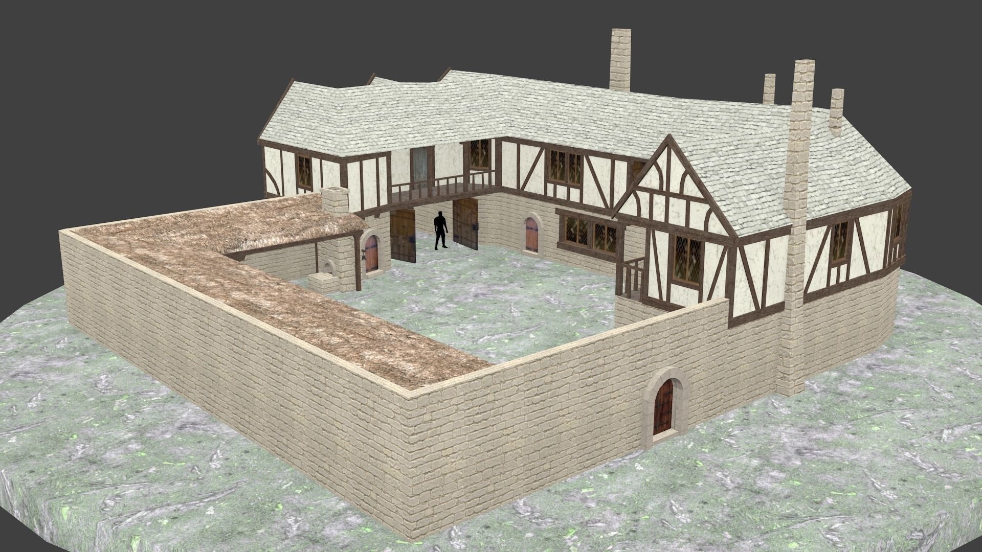 Medieval Inn The Blue Rabbit Free low-poly 3D model_9