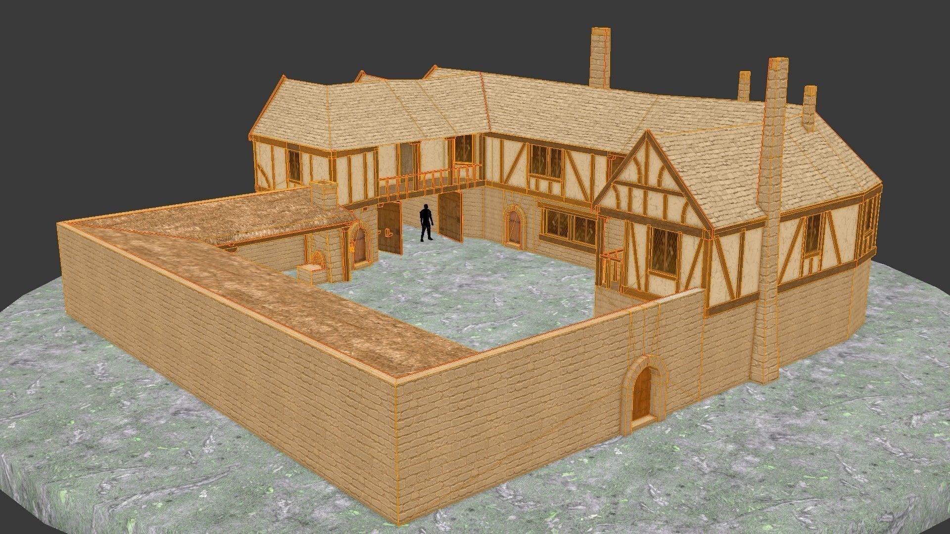 Medieval Inn The Blue Rabbit Free low-poly 3D model_10