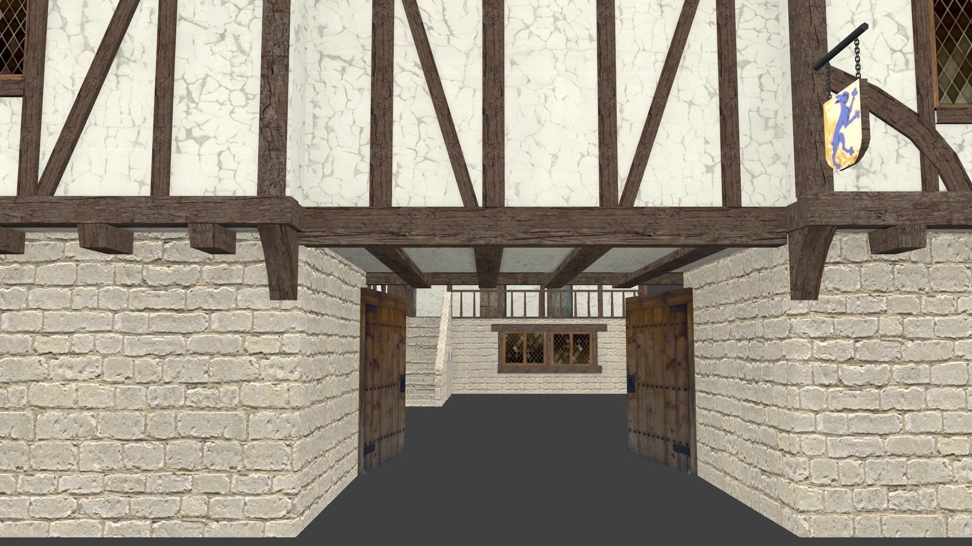 Medieval Inn The Blue Rabbit Free low-poly 3D model_32