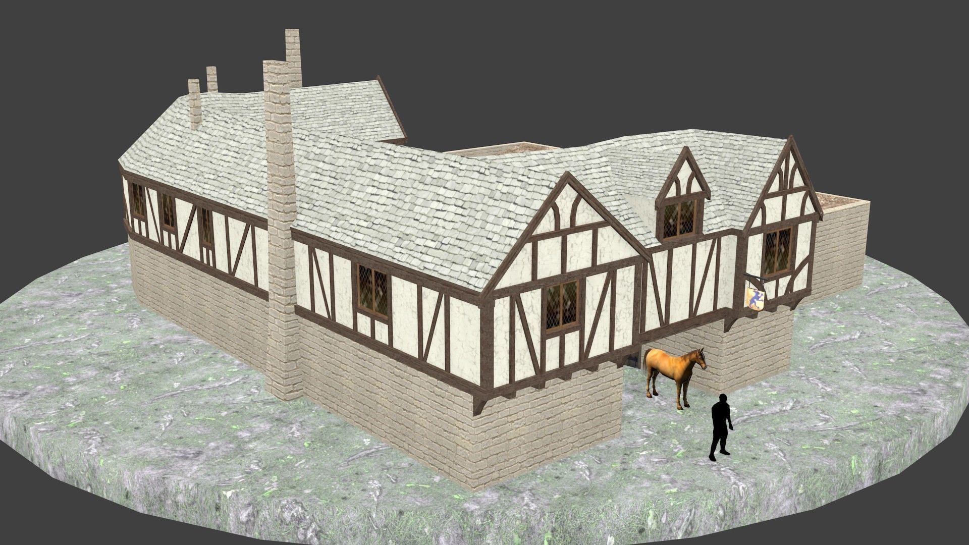 Medieval Inn The Blue Rabbit Free low-poly 3D model_18