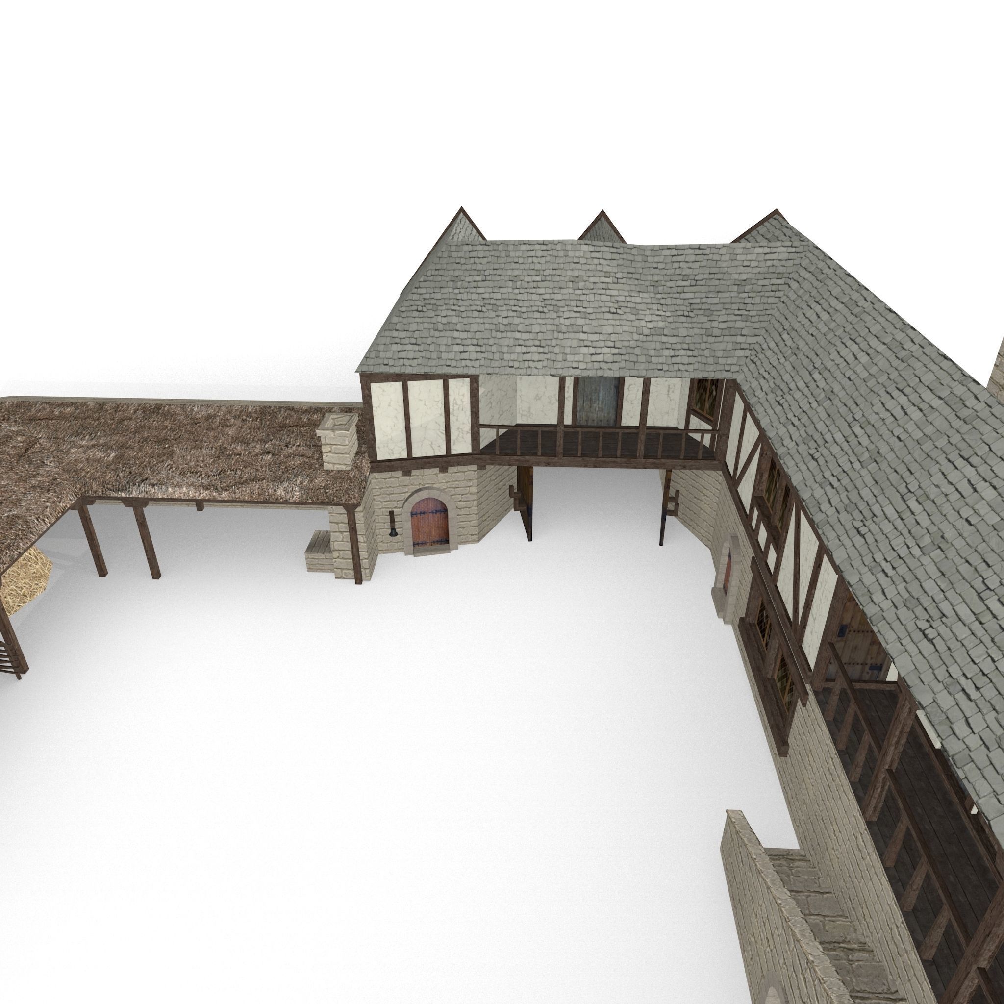 Medieval Inn The Blue Rabbit Free low-poly 3D model_6