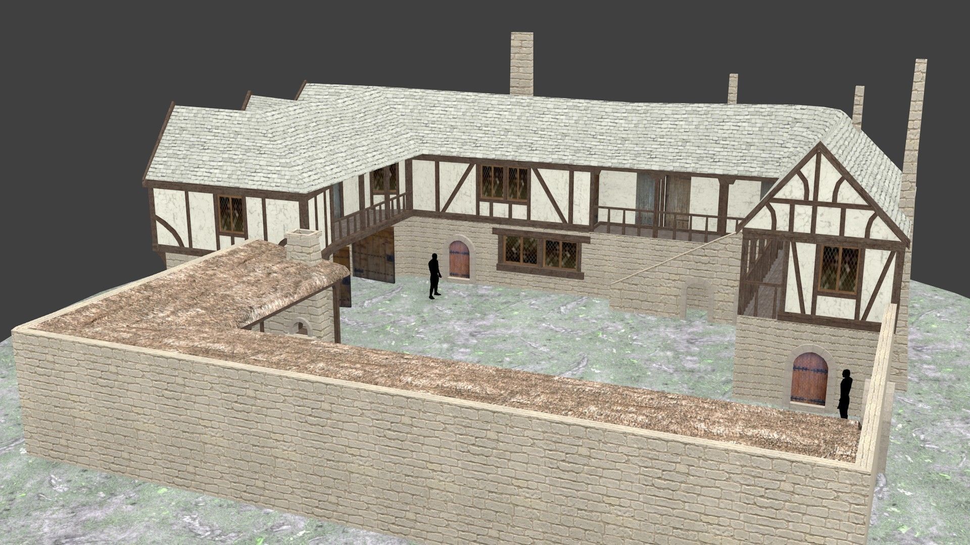 Medieval Inn The Blue Rabbit Free low-poly 3D model_12