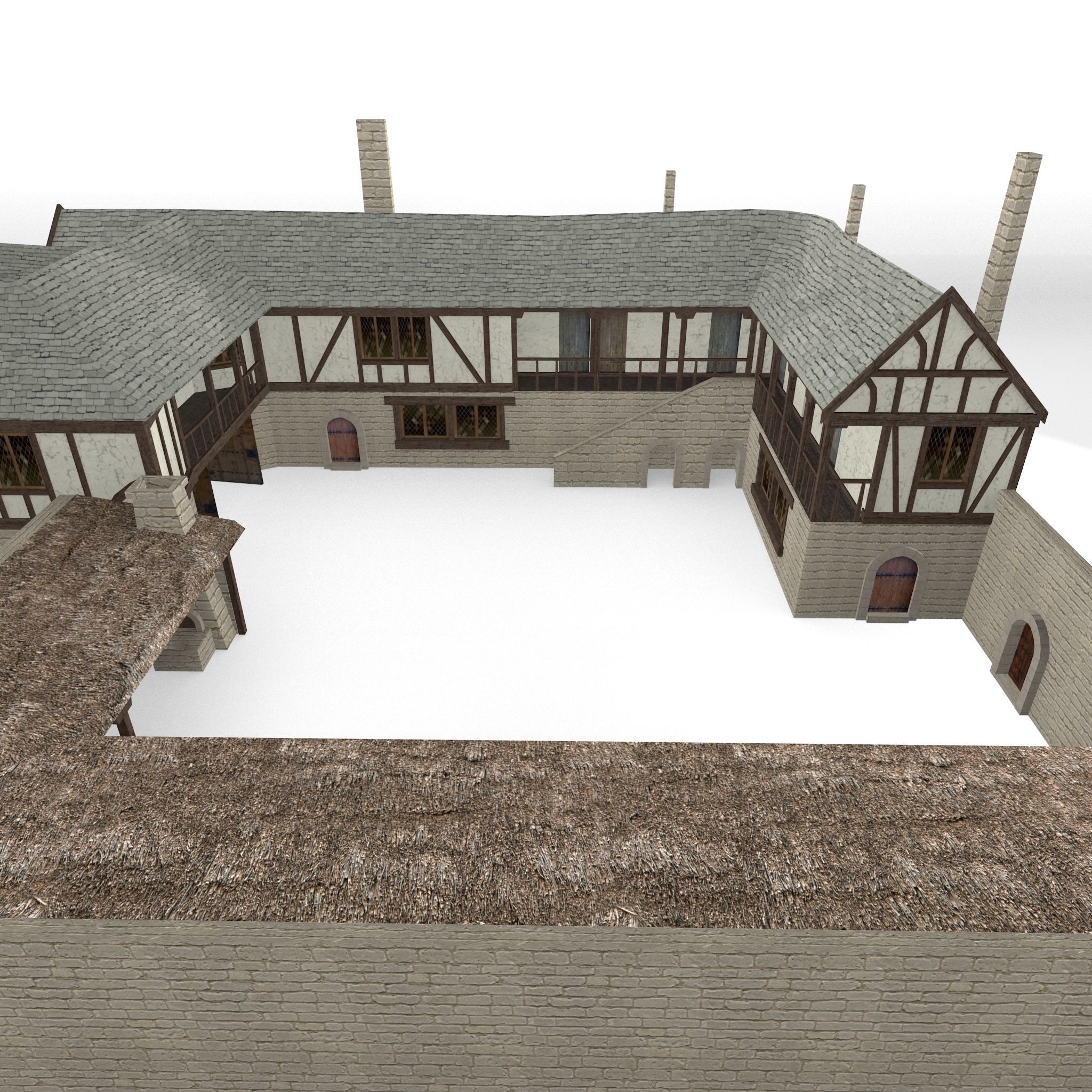 Medieval Inn The Blue Rabbit Free low-poly 3D model_8