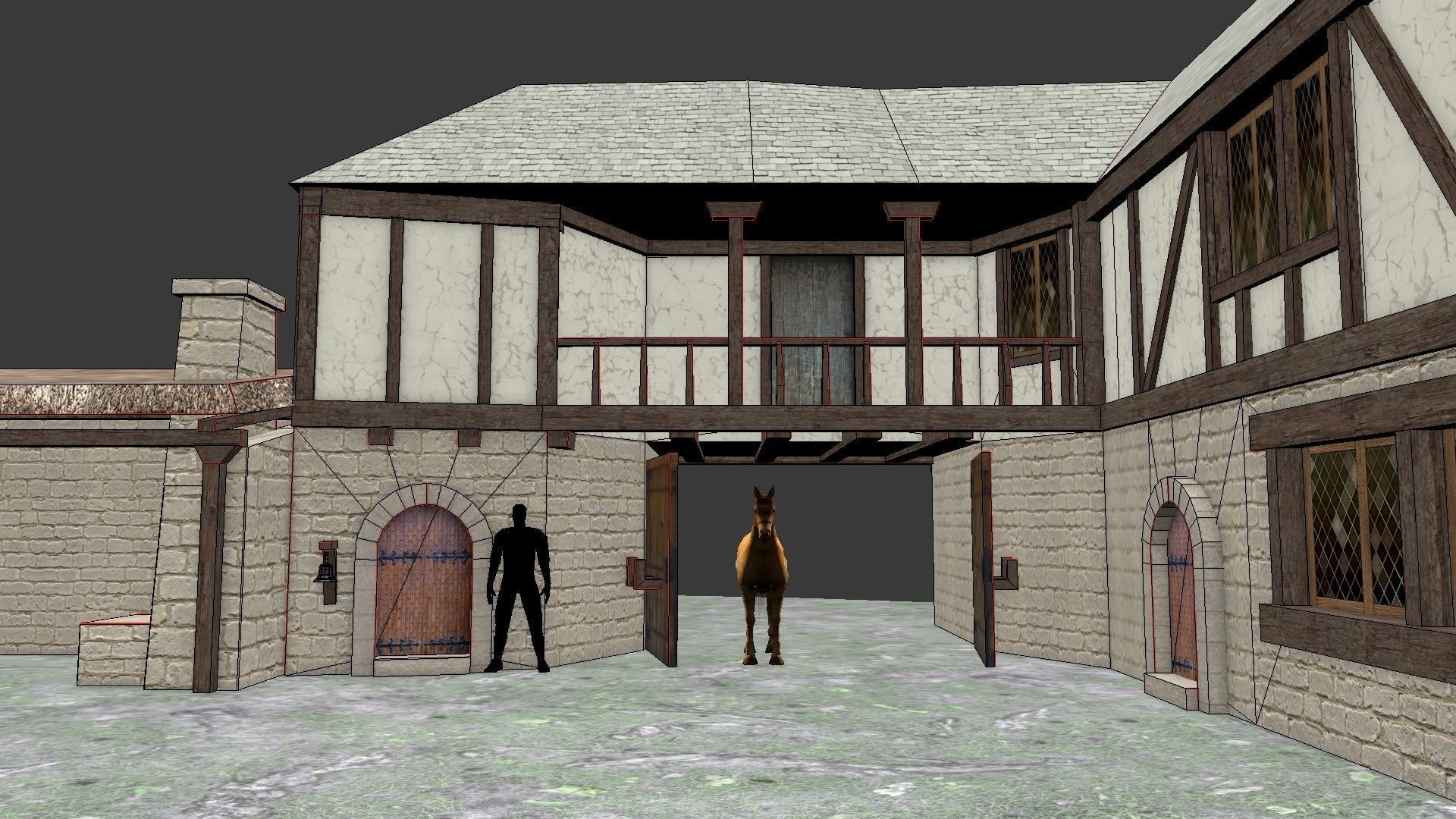 Medieval Inn The Blue Rabbit Free low-poly 3D model_29