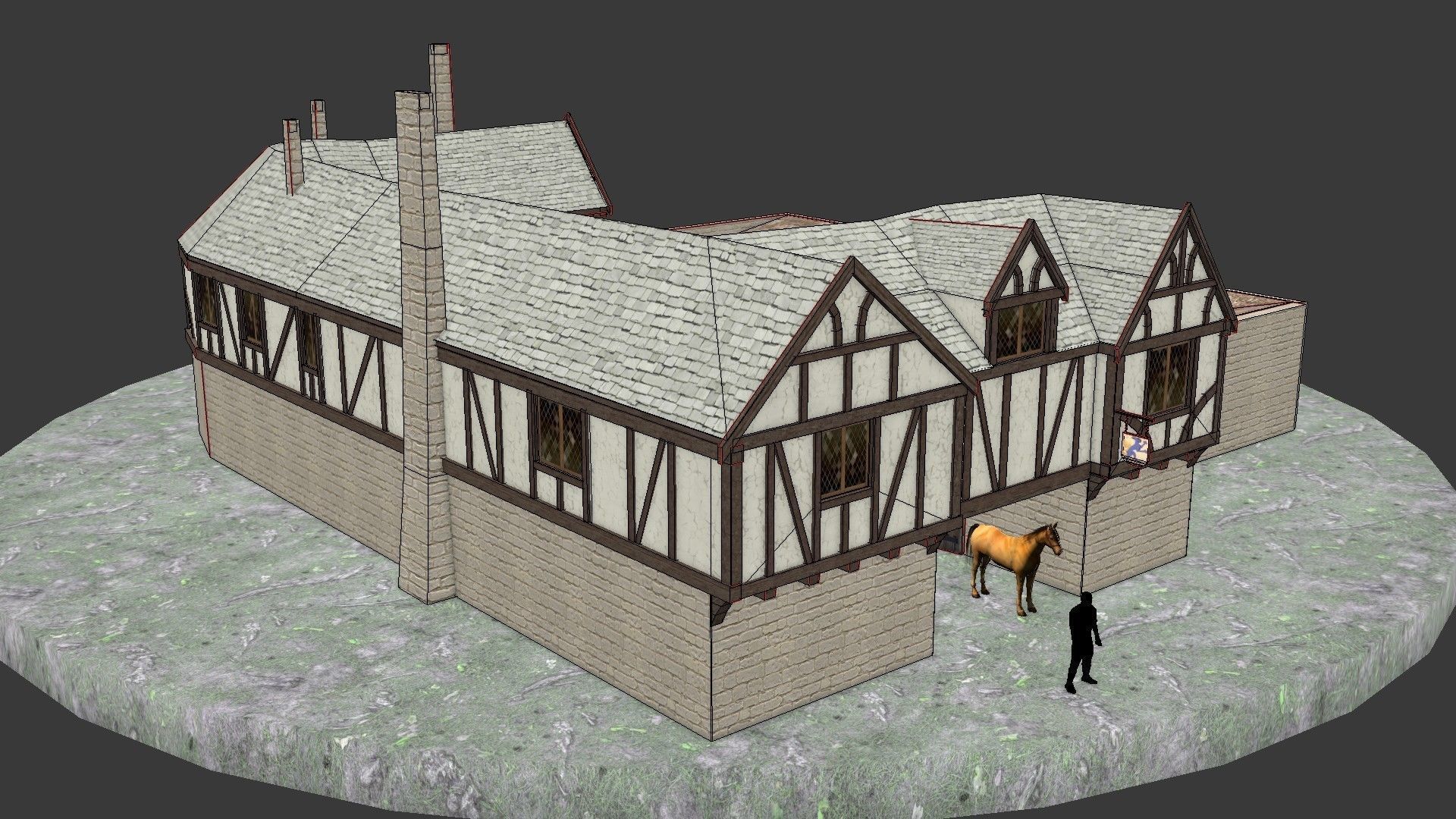 Medieval Inn The Blue Rabbit Free low-poly 3D model_19