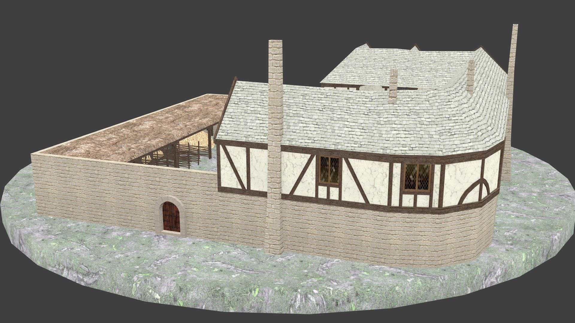 Medieval Inn The Blue Rabbit Free low-poly 3D model_22