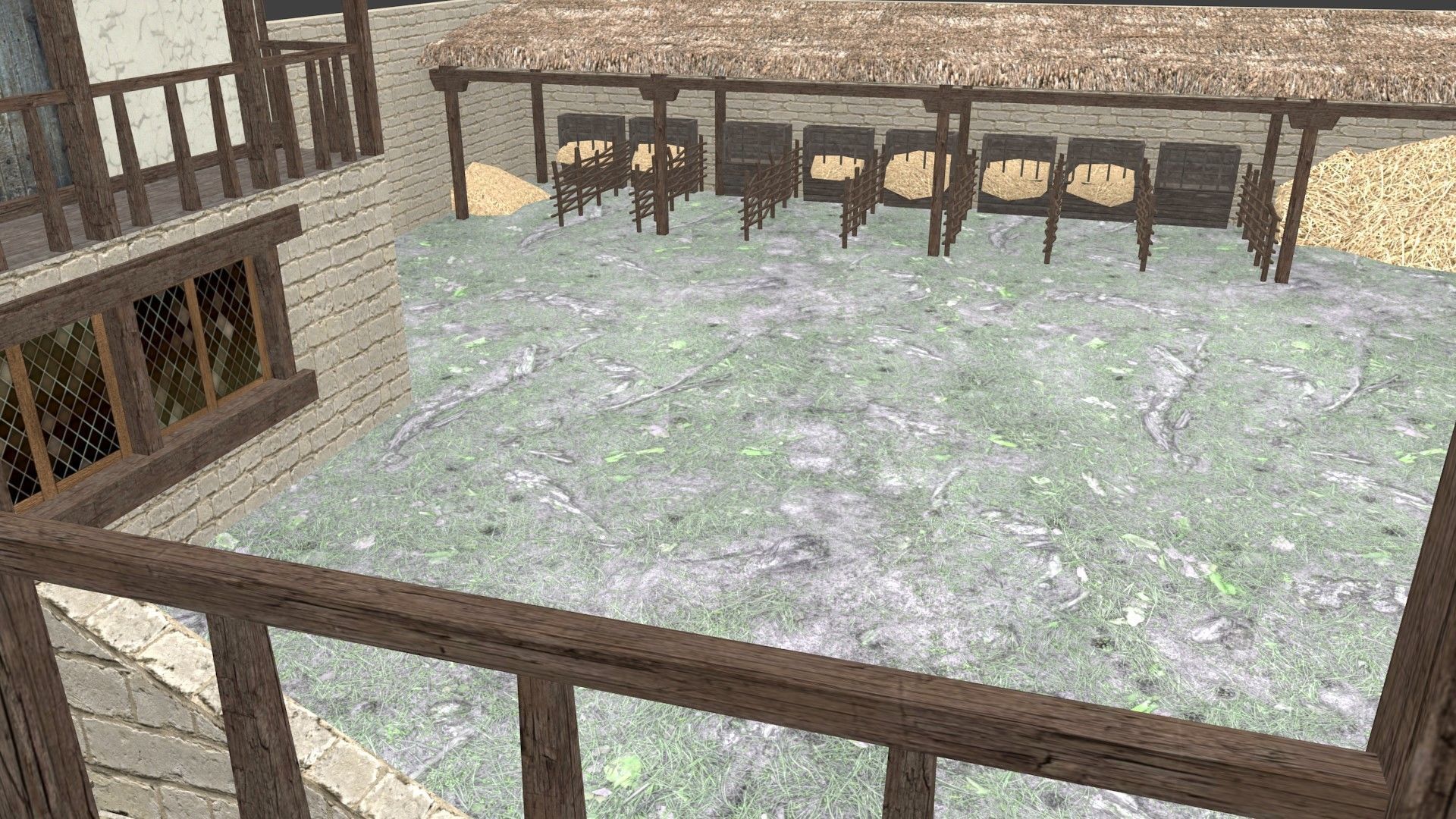 Medieval Inn The Blue Rabbit Free low-poly 3D model_24