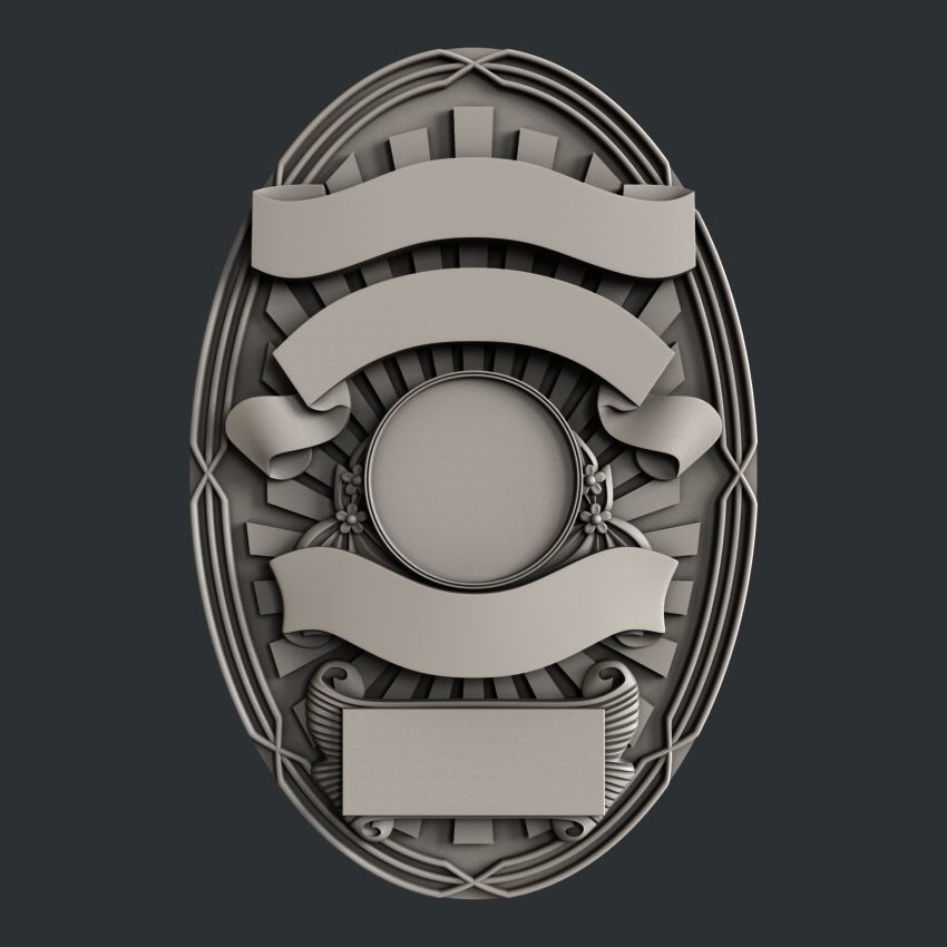 3d STL models for CNC router Badge
