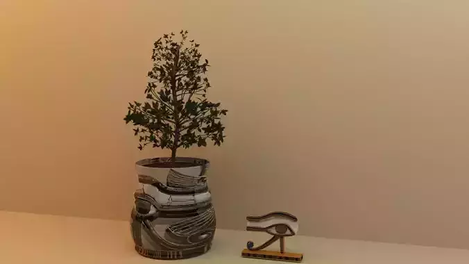 Potted Plant eye of Horus Free 3D model