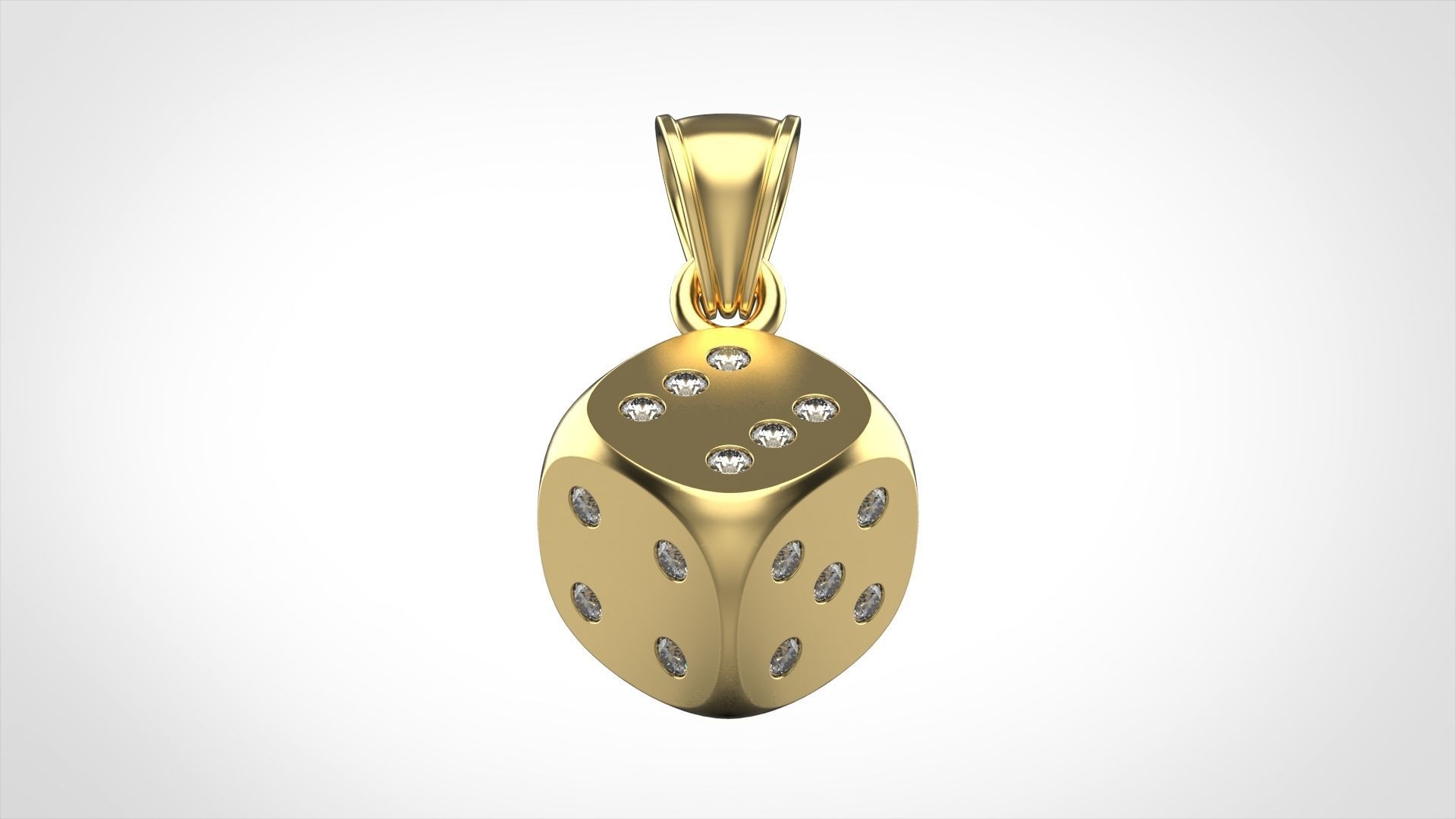 Dice Pendant 3D print model_3