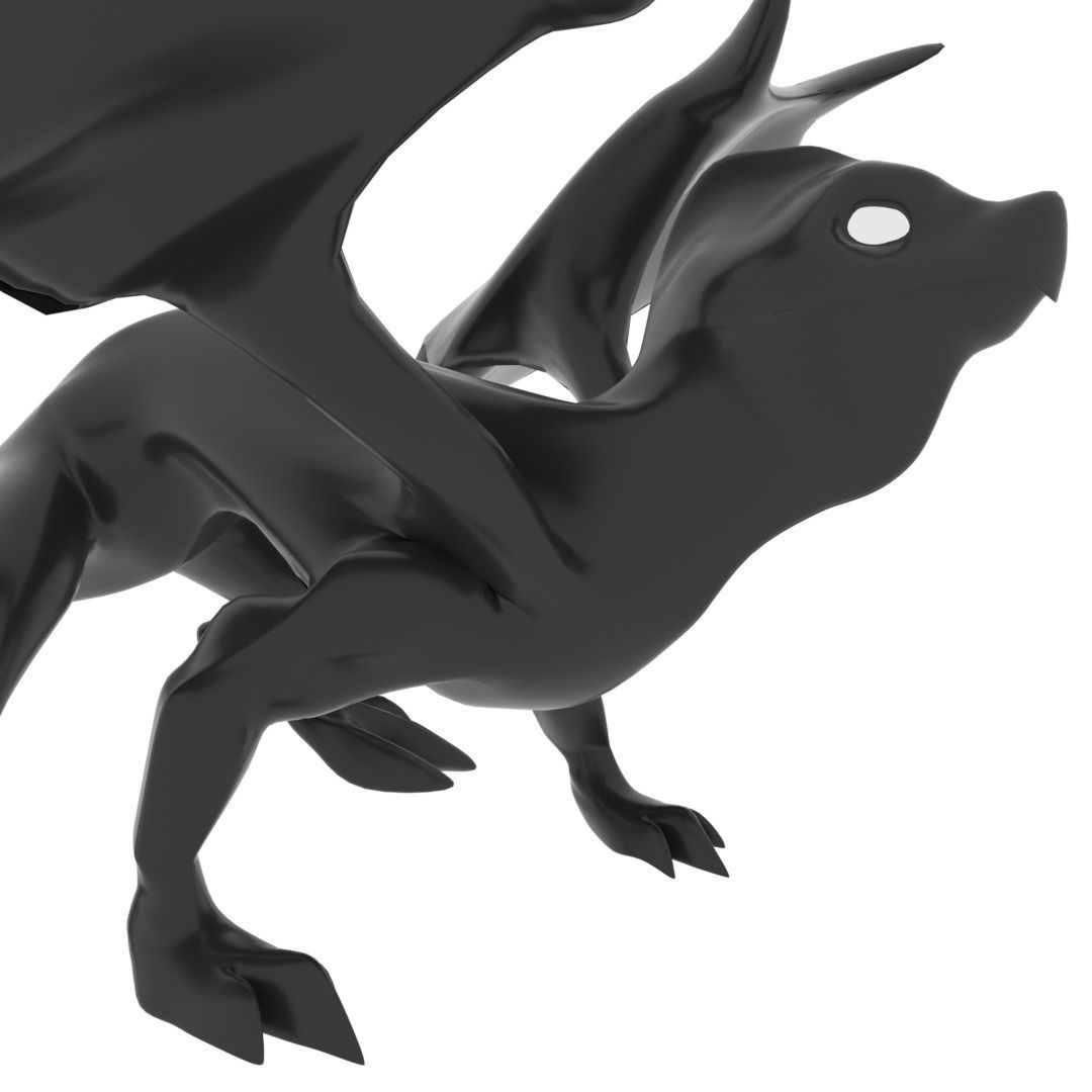 Medium Iguana Dragon Low-poly 3D model_2