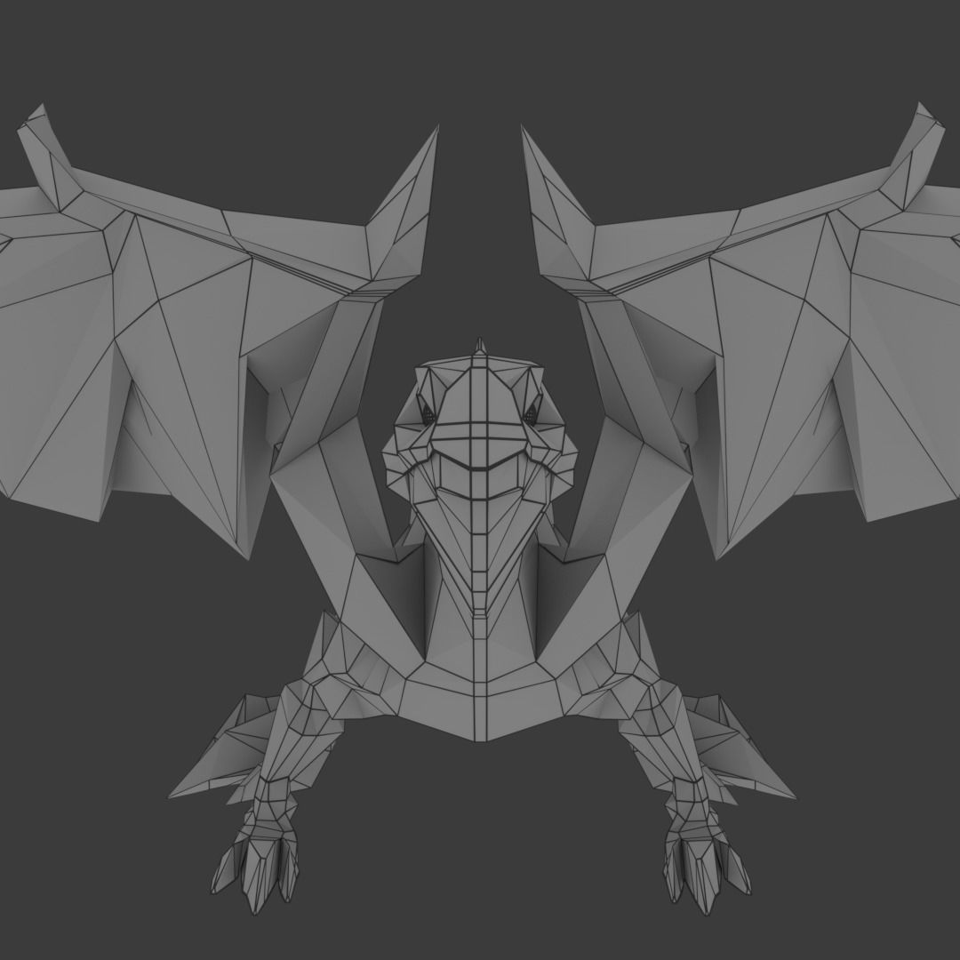 Medium Iguana Dragon Low-poly 3D model_4