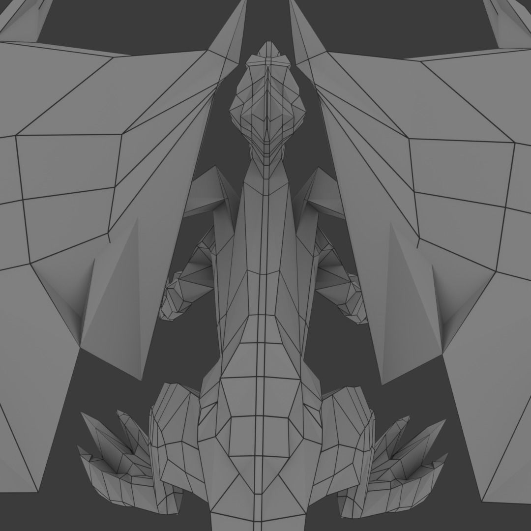 Medium Iguana Dragon Low-poly 3D model_8