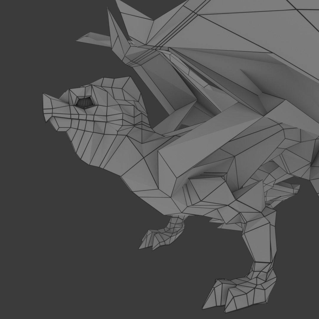 Medium Iguana Dragon Low-poly 3D model_6