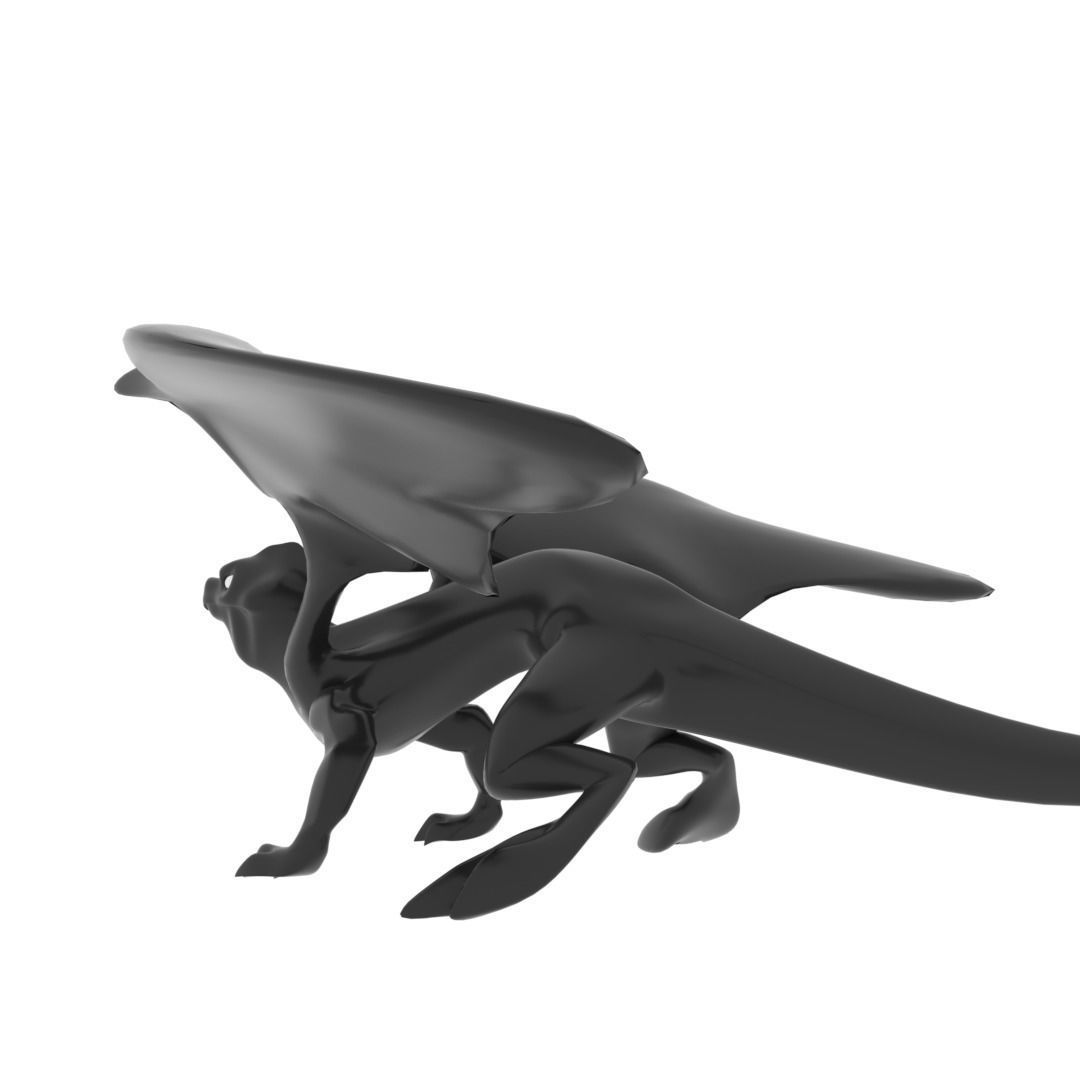 Medium Iguana Dragon Low-poly 3D model_34